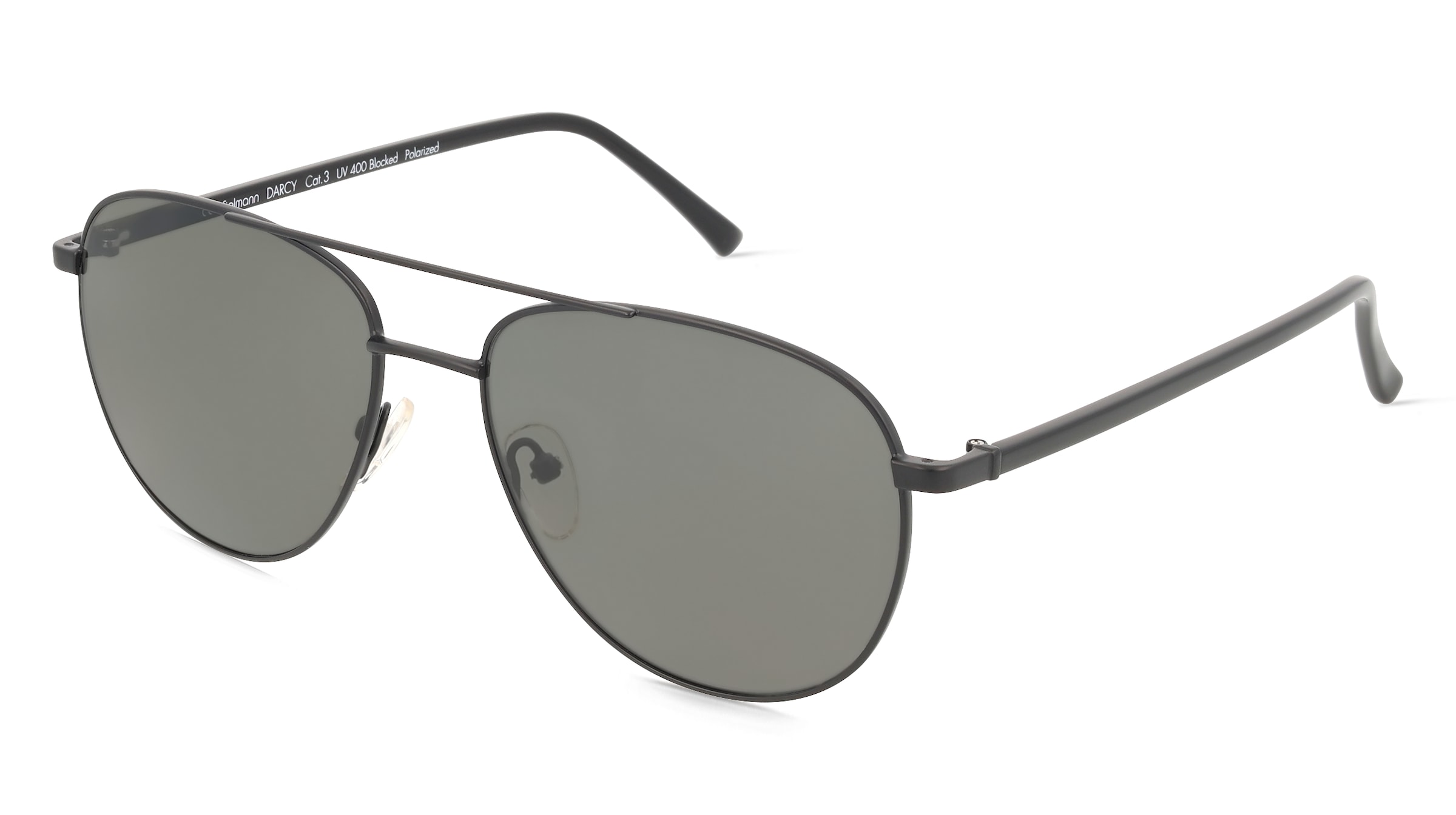 Fielmann MC 581 SUN CL DARCY Unisex-Sonnenbrille Vollrand Pilot Edelstahl-Gestell, Schwarz