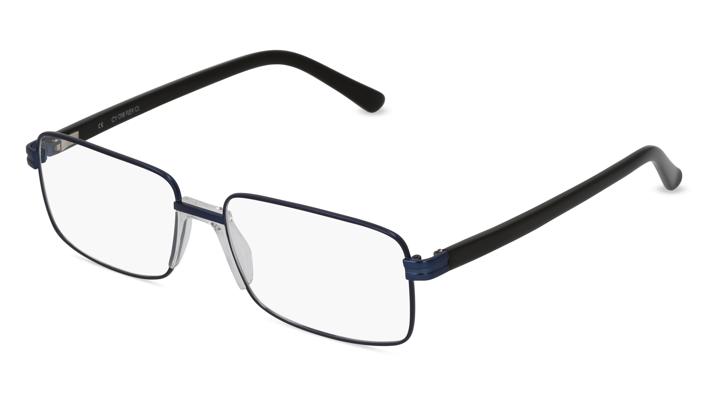 Fielmann CY 018 FLEX CL Herren-Brille inkl. Gläser Vollrand Quadratisch Edelstahl-Gestell 55/16/140, Blau