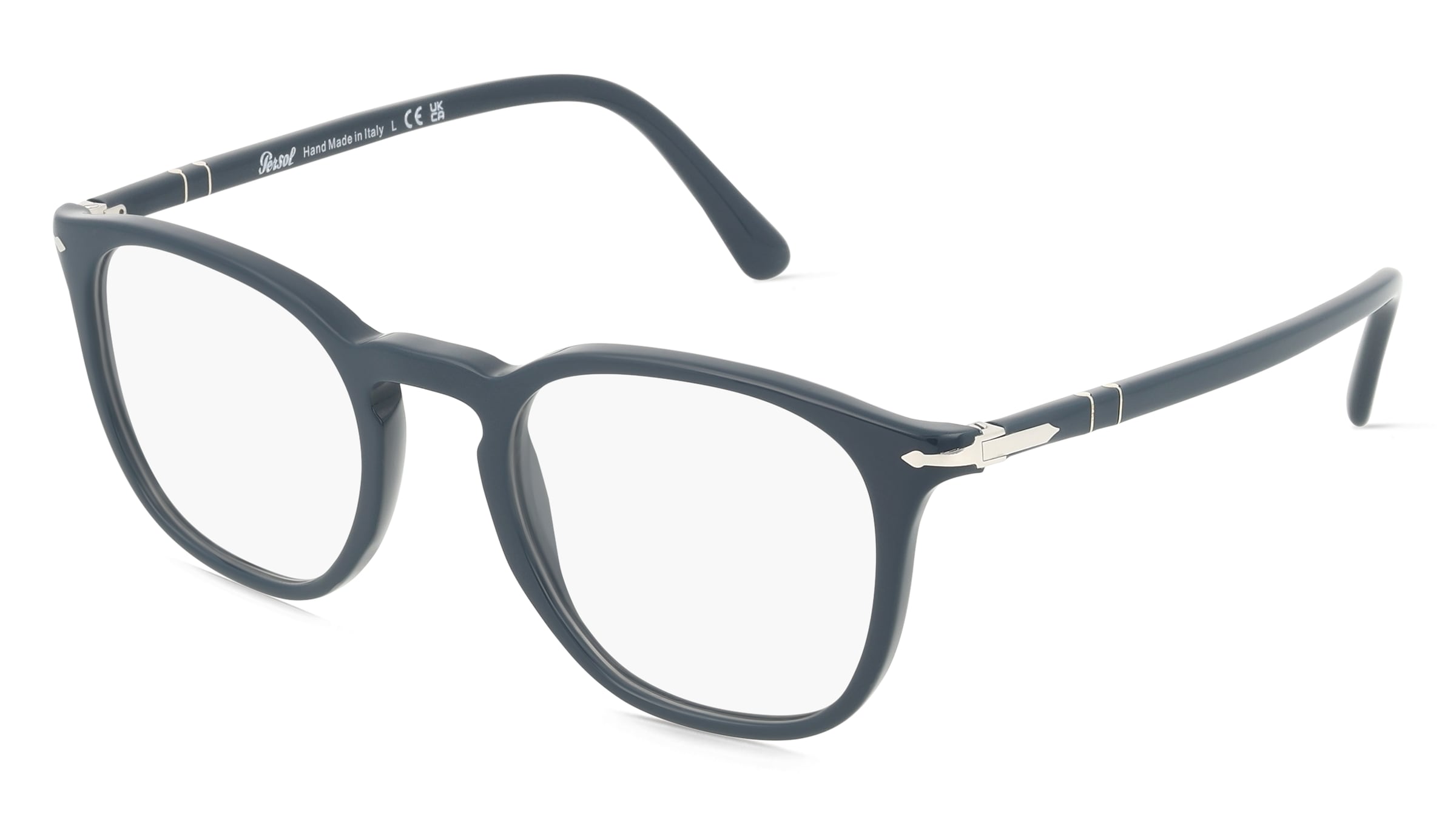 Persol 0PO3318V Unisex-Brille inkl. Gläser Vollrand Panto Acetat-Gestell 49/21/145, Blau