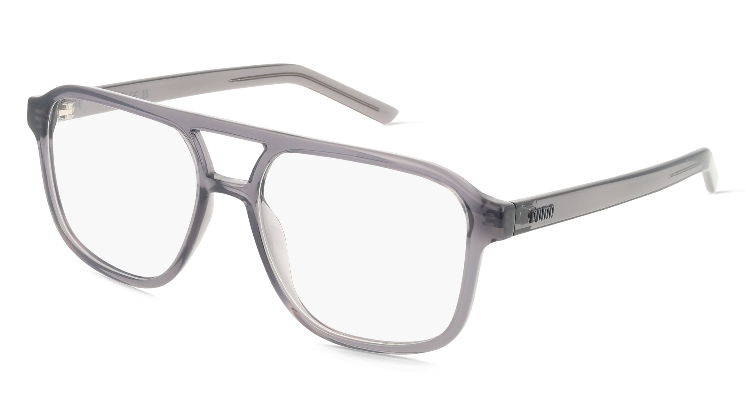 Puma PU0495O Unisex-Brille inkl. Gläser Vollrand Pilot Kunststoff-Gestell 56/17/145, Grau
