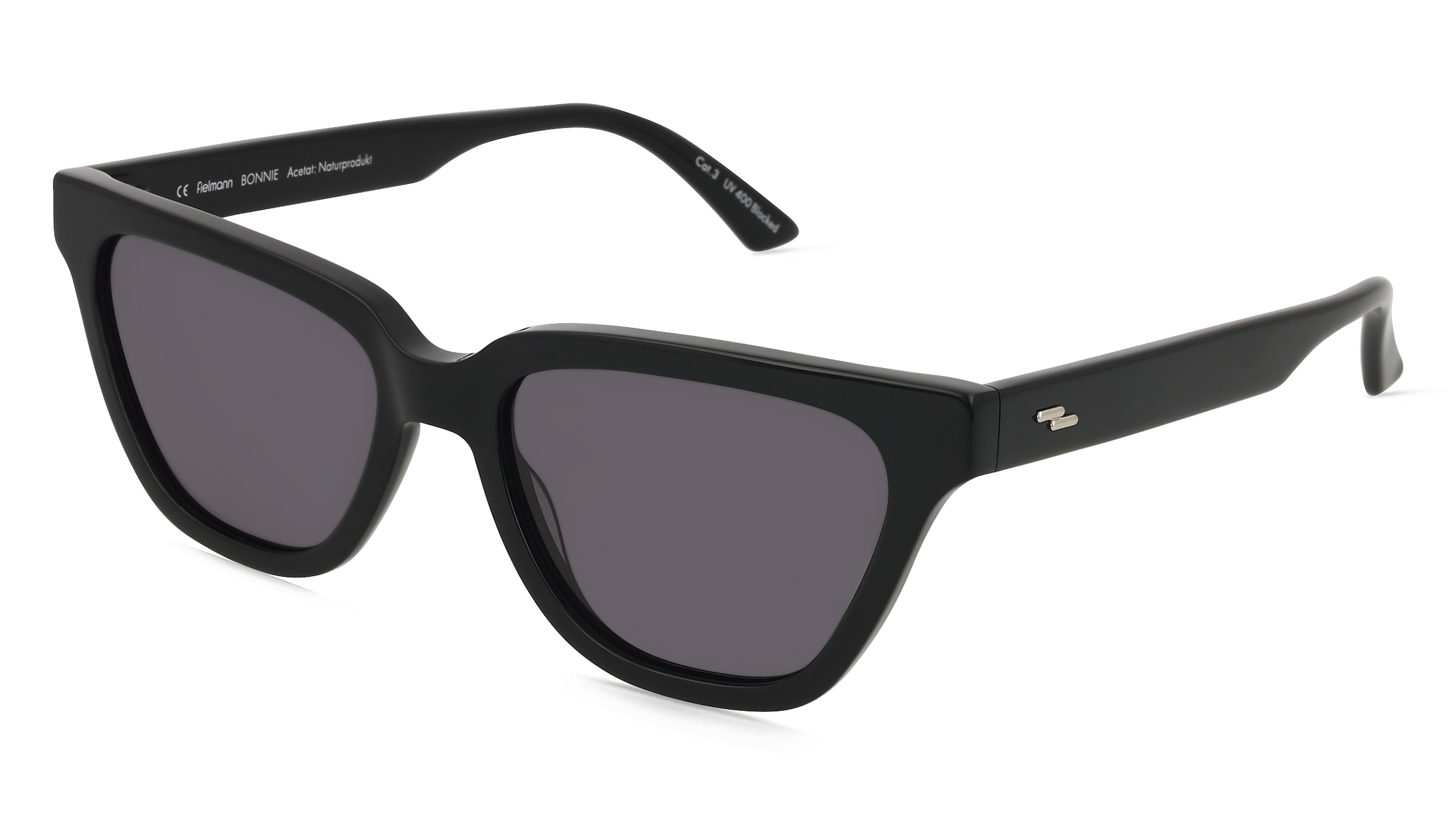 Fielmann LN 060 SUN FA BONNIE Damen-Sonnenbrille Vollrand Butterfly Acetat Extrudiert-Gestell, Schwarz