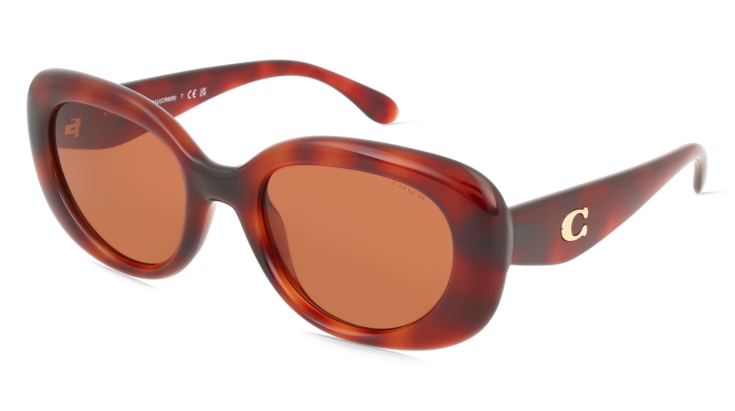 Coach HC8391U Damen-Sonnenbrille Vollrand Oval Kunststoff-Gestell, Havanna