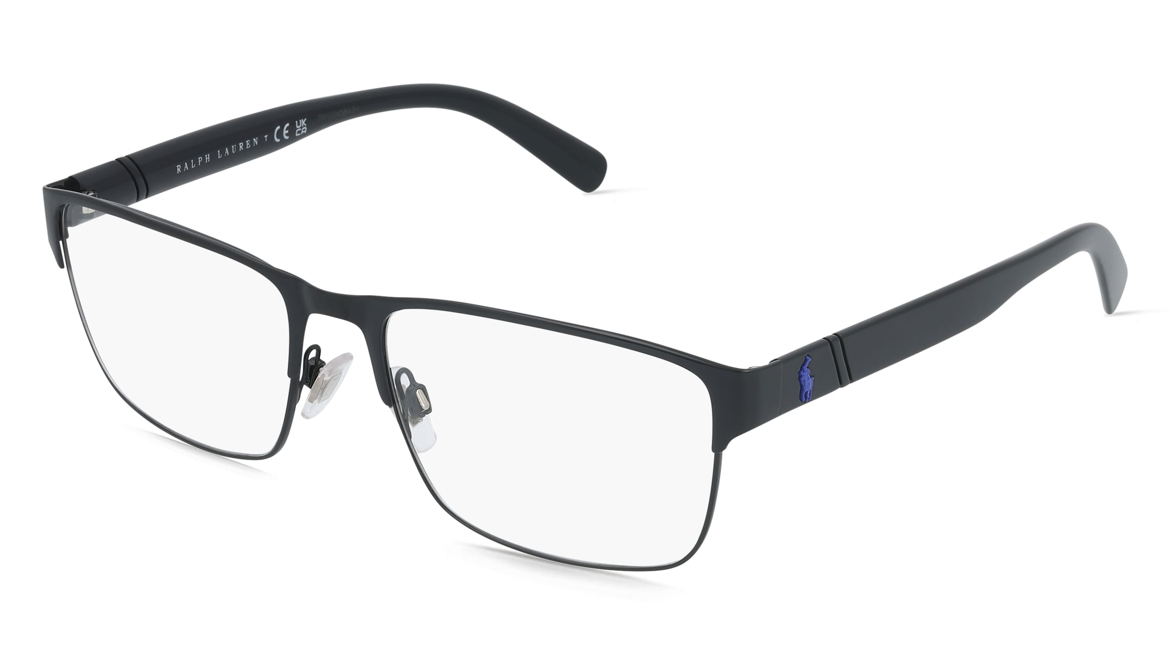Polo Ralph Lauren PH1175 Herren-Brille inkl. Gläser Vollrand Eckig Metall-Gestell 58/18/145, Schwarz