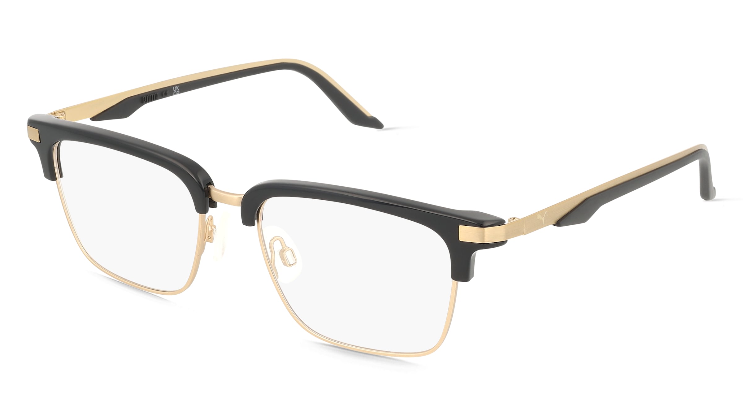 Puma PU0411O Unisex-Brille inkl. Gläser Vollrand Quadratisch Kunststoff-Gestell 52/18/145, Schwarz