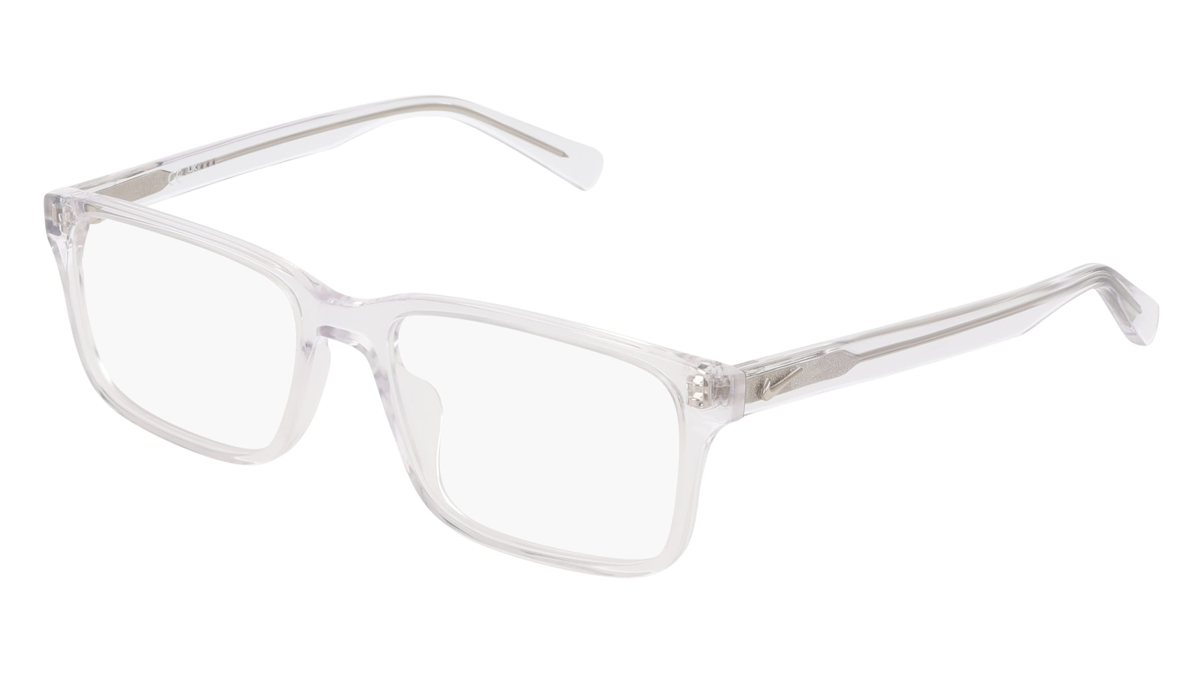 Nike NIKE 1001Y Unisex-Brille inkl. Gläser Vollrand Eckig Acetat-Gestell 53/17/140, Weiß