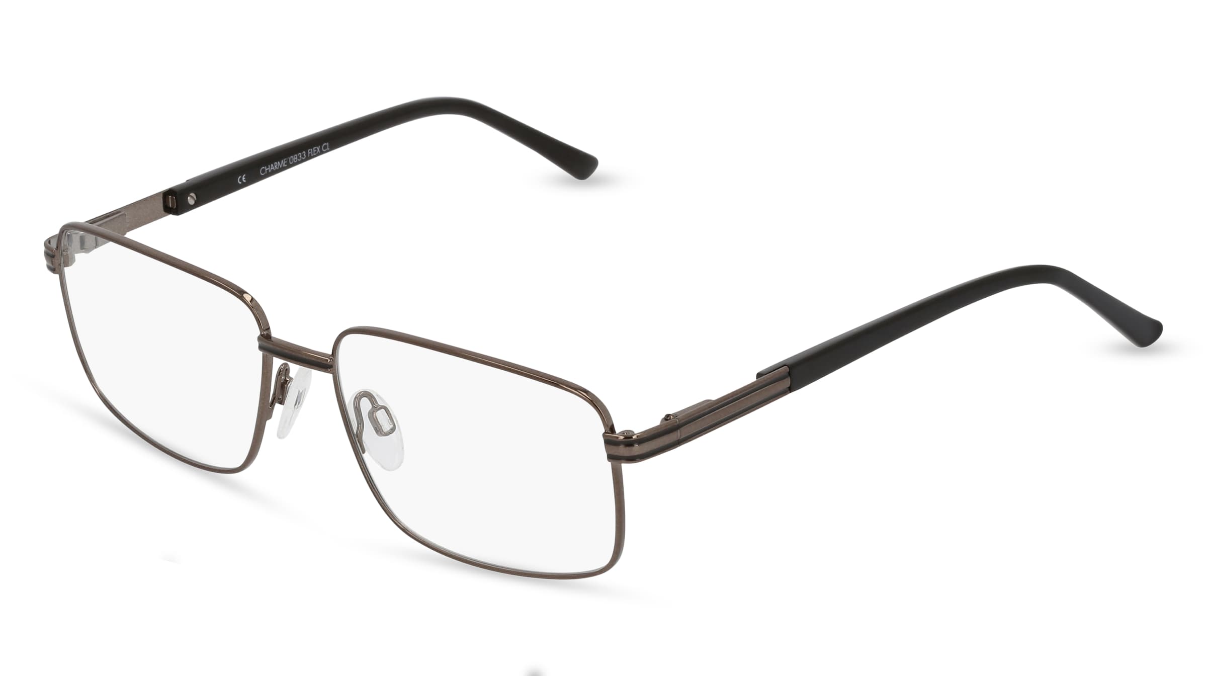 Fielmann CHARME 0833 FLEX CL Herren-Brille inkl. Gläser Vollrand Quadratisch Metall-Gestell 56/16/140, Grau