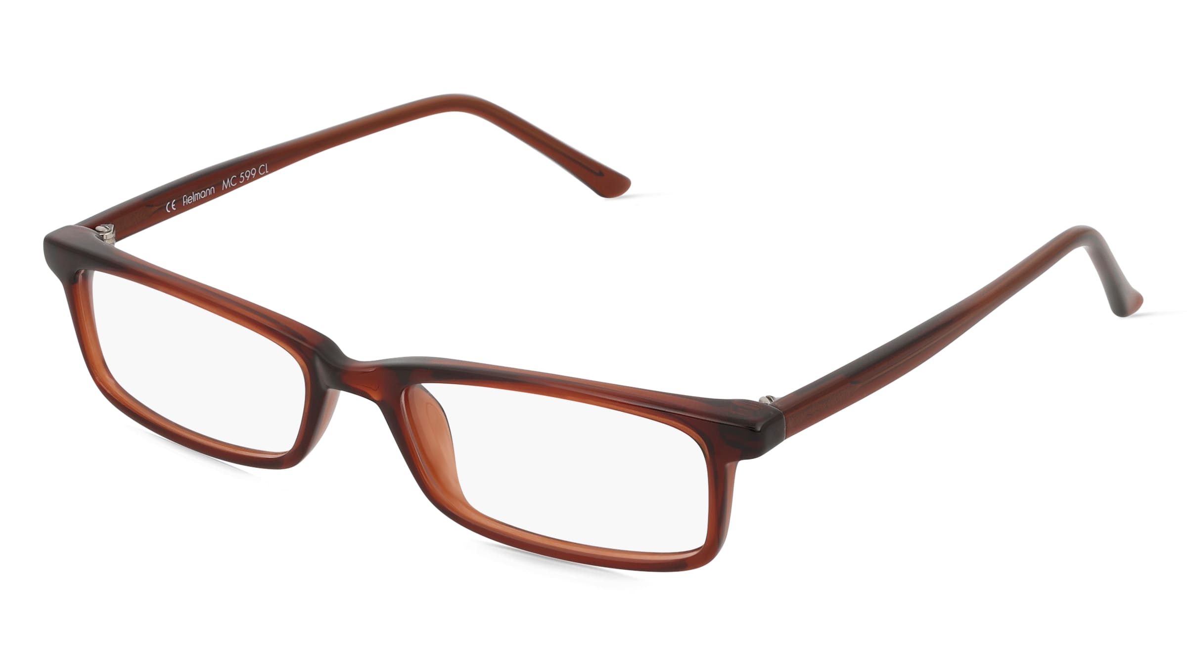 Fielmann MC 599 CL Unisex-Brille inkl. Gläser Vollrand Quadratisch Propionat-Gestell 50/16/135, Braun