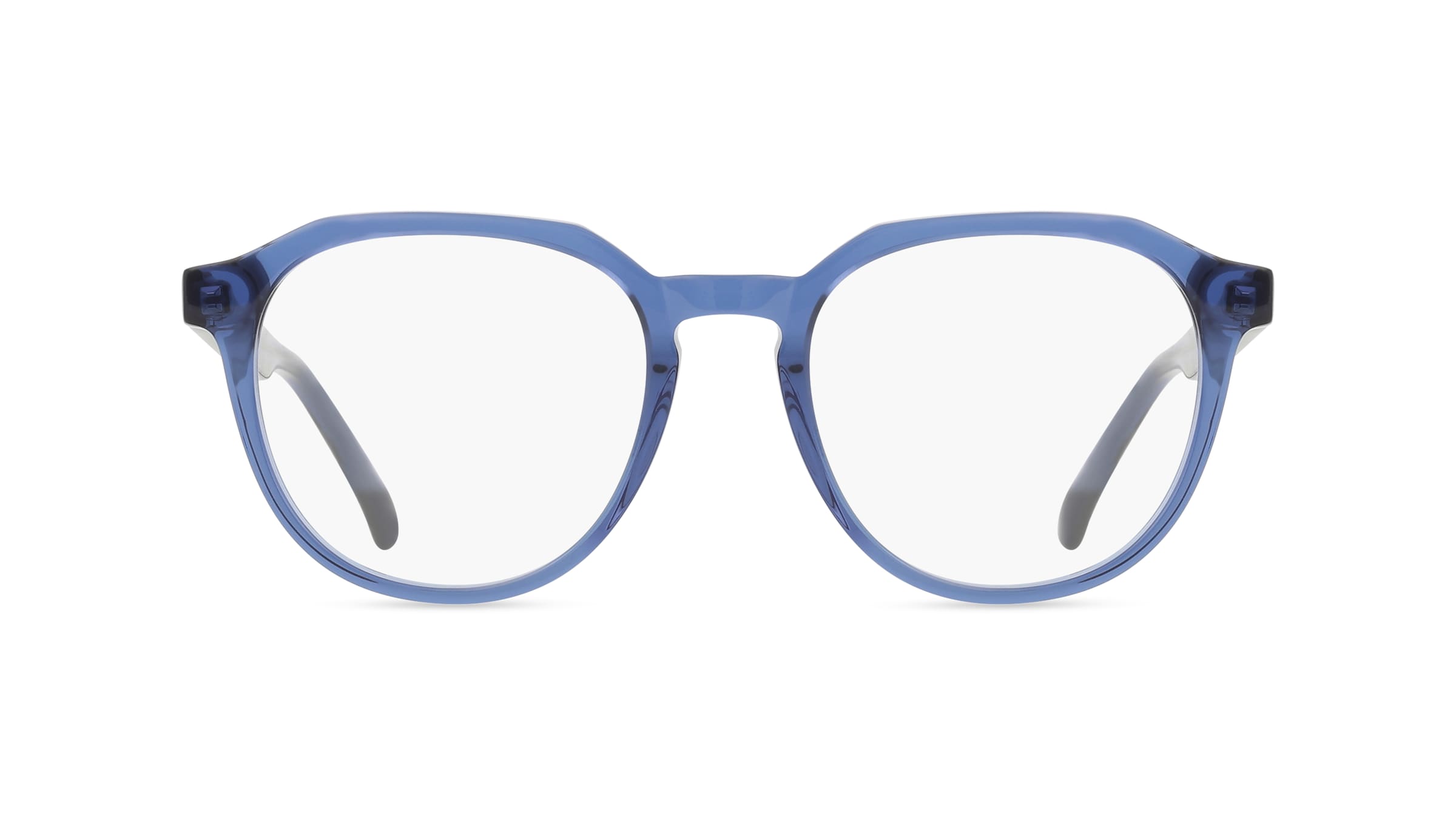 Fielmann AB 007 CL Unisex-Brille inkl. Gläser Vollrand Panto Acetat-Gestell 53mm/20mm/145mm, Blau