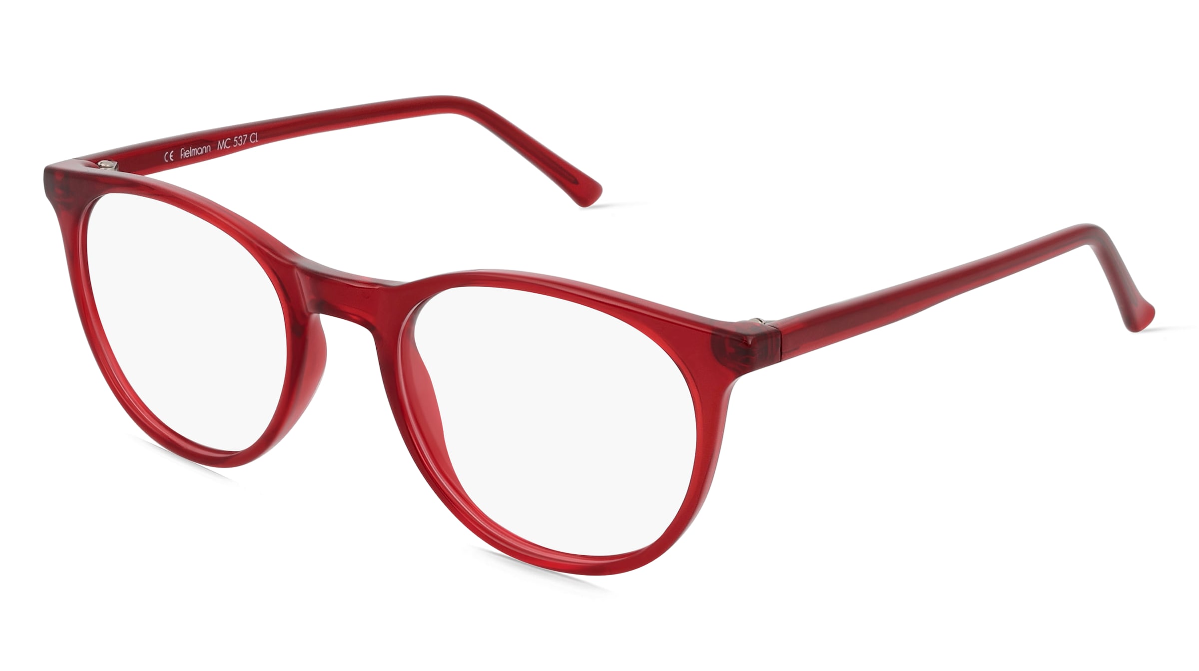 Fielmann MC 537 CL Damen-Brille inkl. Gläser Vollrand Panto Propionat-Gestell 50/20/140, Rot