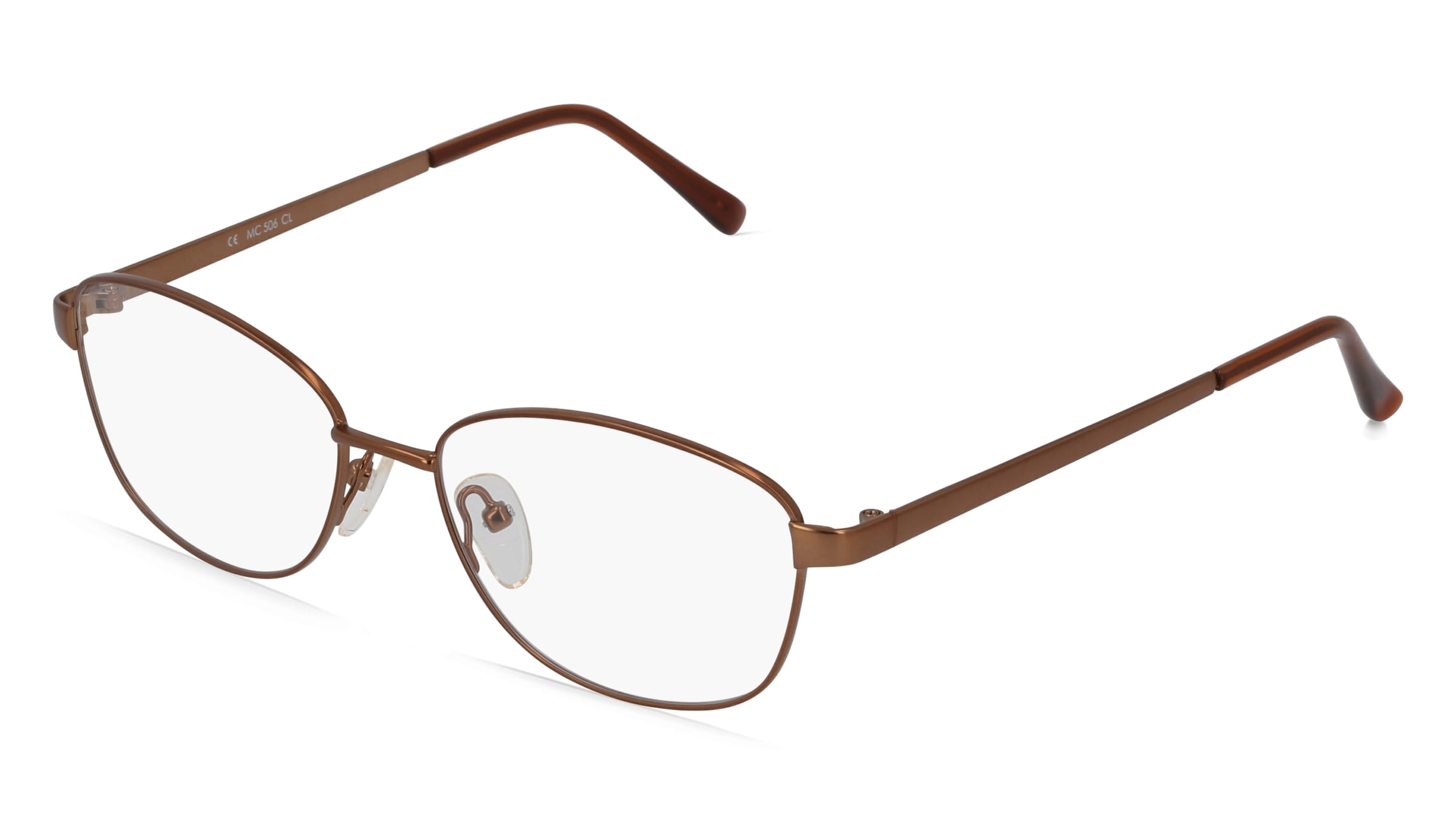 Fielmann MC 506 CL Damen-Brille inkl. Gläser Vollrand Quadratisch Edelstahl-Gestell 52/16/130, Braun