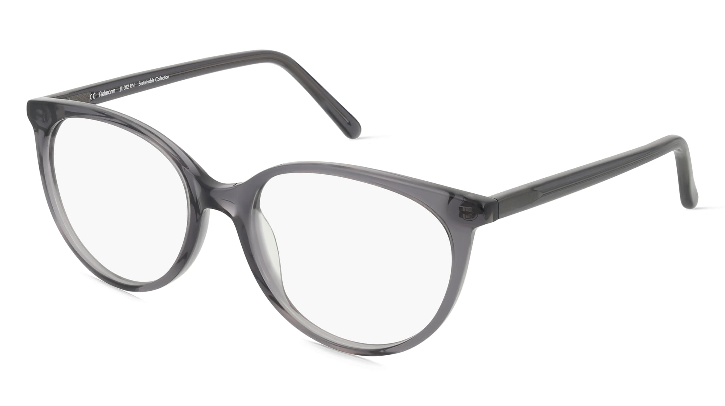 Fielmann JIL 012 RN Damen-Brille inkl. Gläser Vollrand Oval Acetat-Gestell 52/17/135, Grau