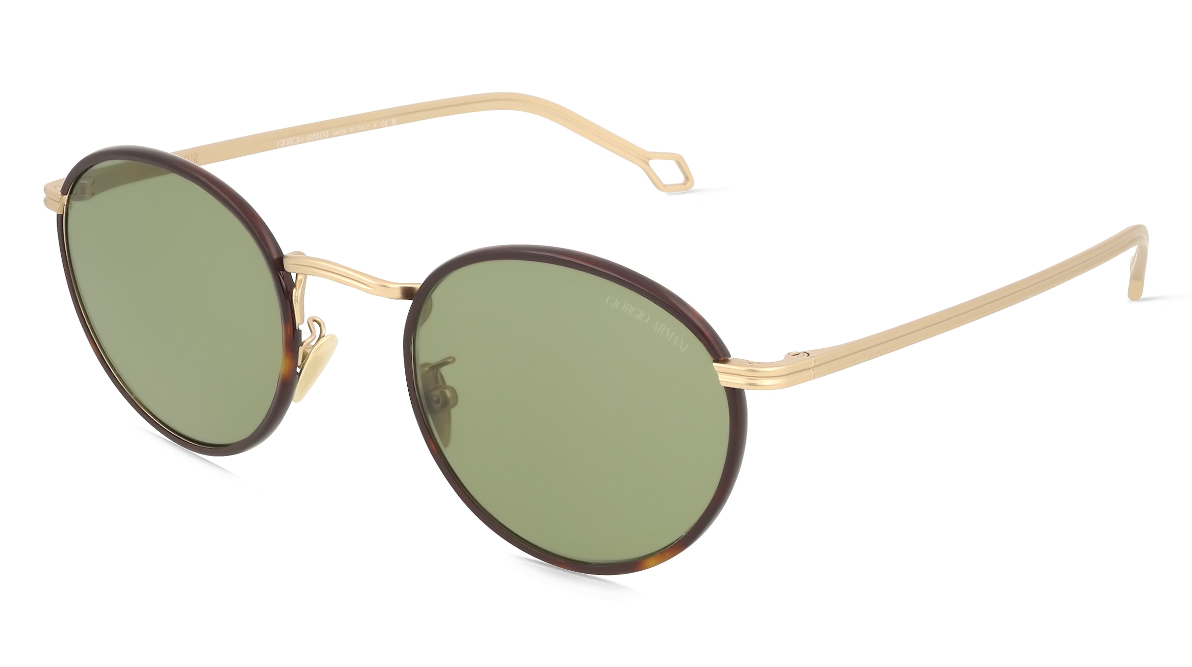 Giorgio Armani AR6163J Herren-Sonnenbrille Vollrand Rund Metall-Gestell, Gold