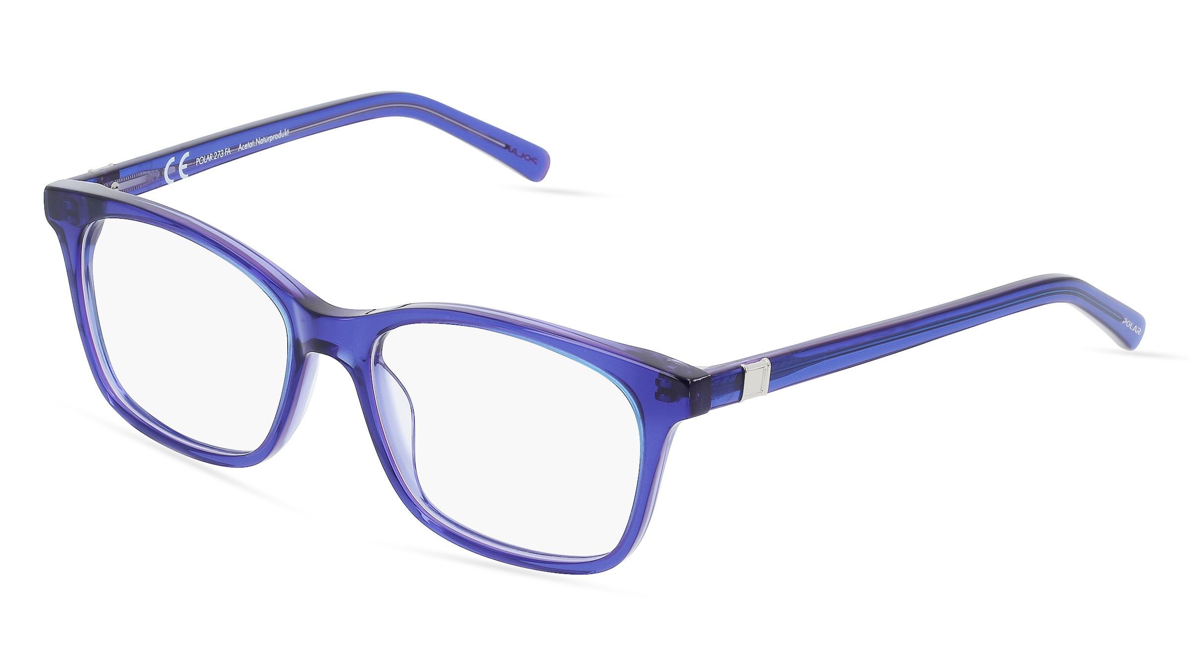 Polar 273 FA Damen-Brille inkl. Gläser Vollrand Quadratisch Acetat-Gestell 53/17/135, Blau