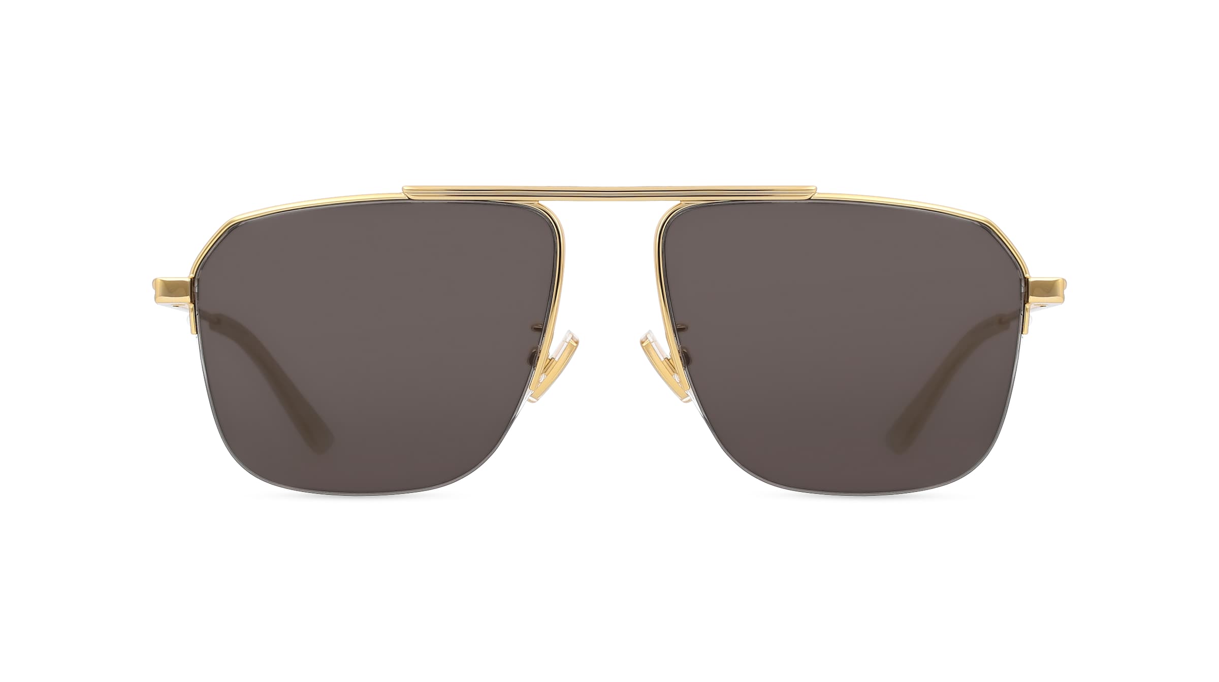 Bottega Veneta BV1149S Unisex-Sonnenbrille Vollrand Eckig Metall-Gestell, gold