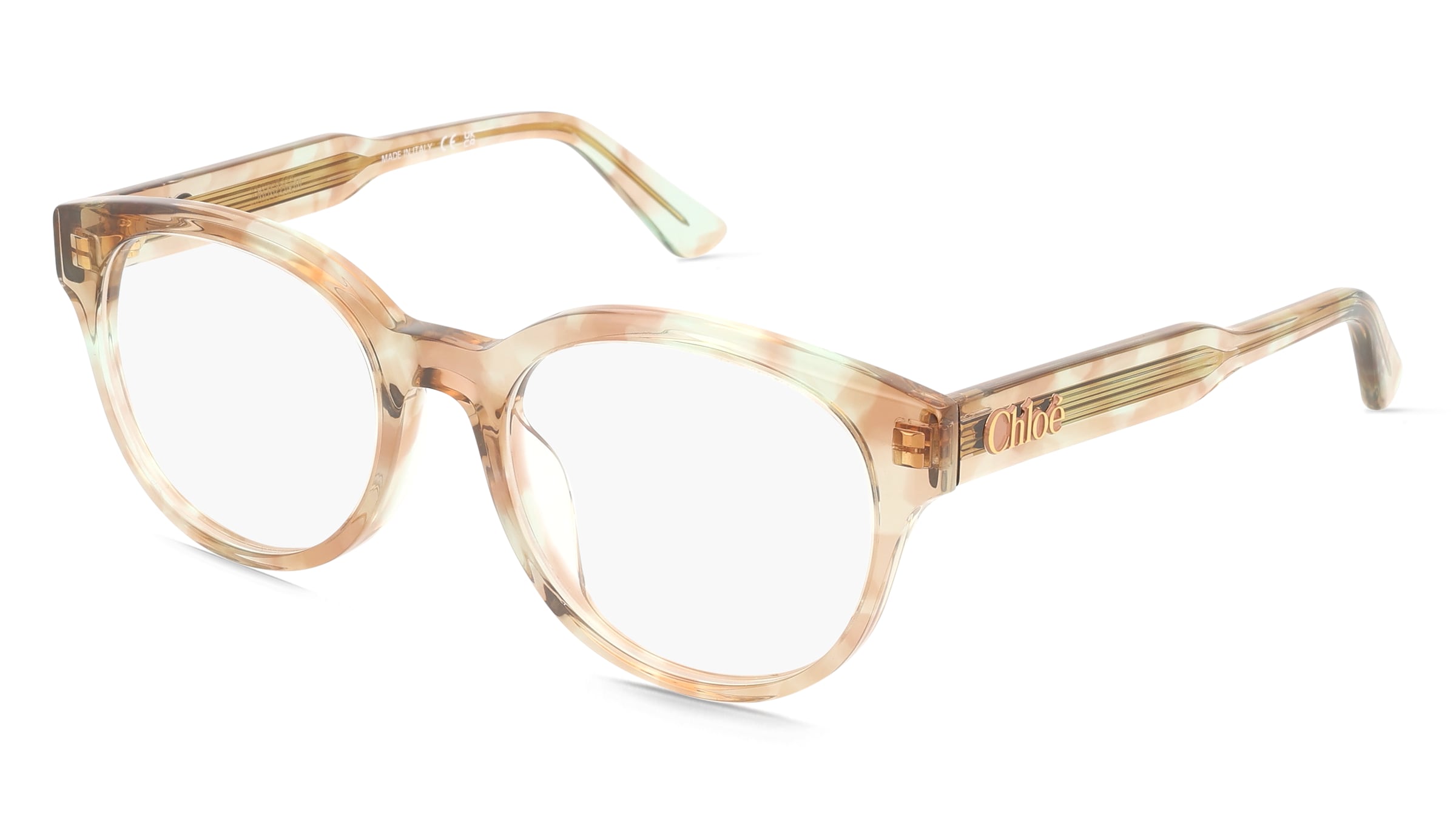 Chloé CH0343OA Damen-Brille inkl. Gläser Vollrand Rund Acetat-Gestell 52/19/145, Havanna