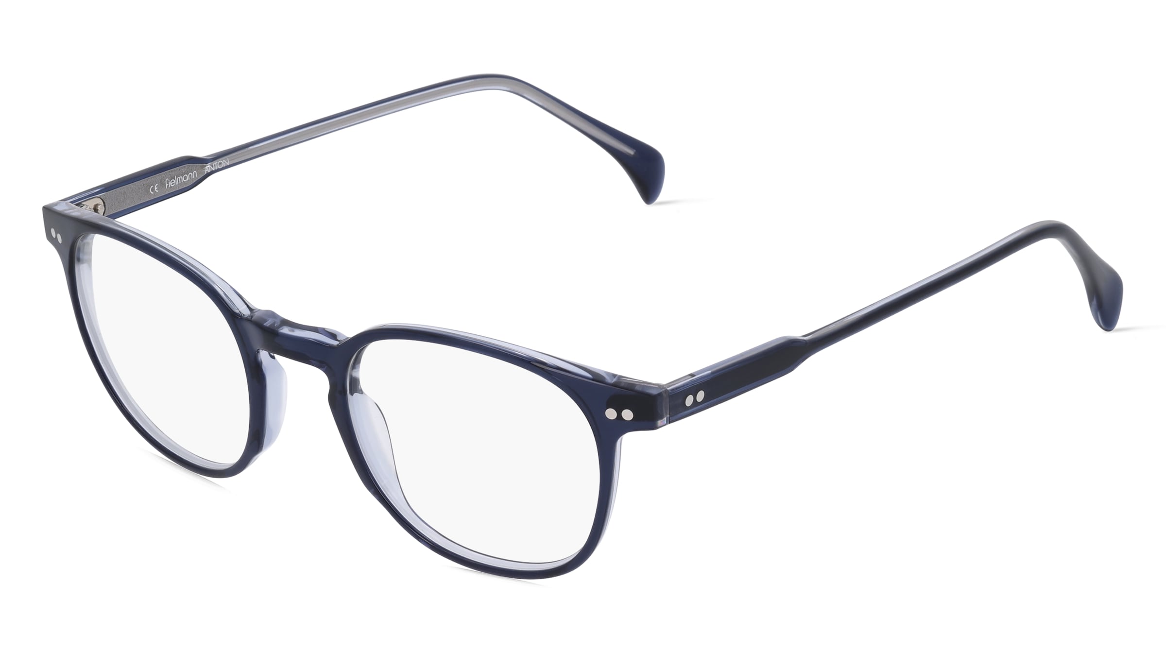 Fielmann MC 601 FA ANTON Unisex-Brille inkl. Gläser Vollrand Panto Acetat-Gestell 48/21/150, Blau