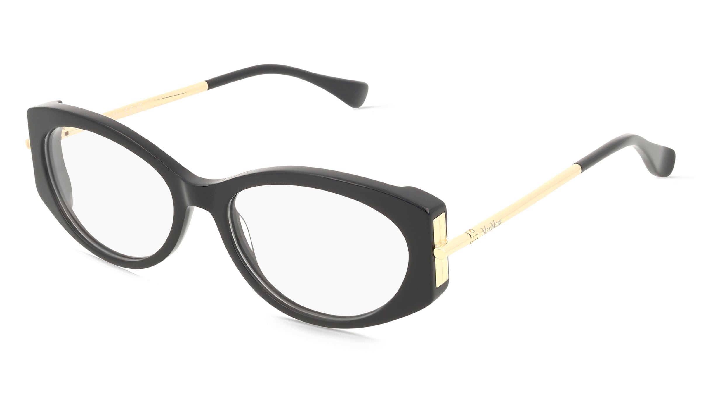 Max Mara MM5204 Damen-Brille inkl. Gläser Vollrand Oval Acetat-Gestell 52/16/140, Schwarz