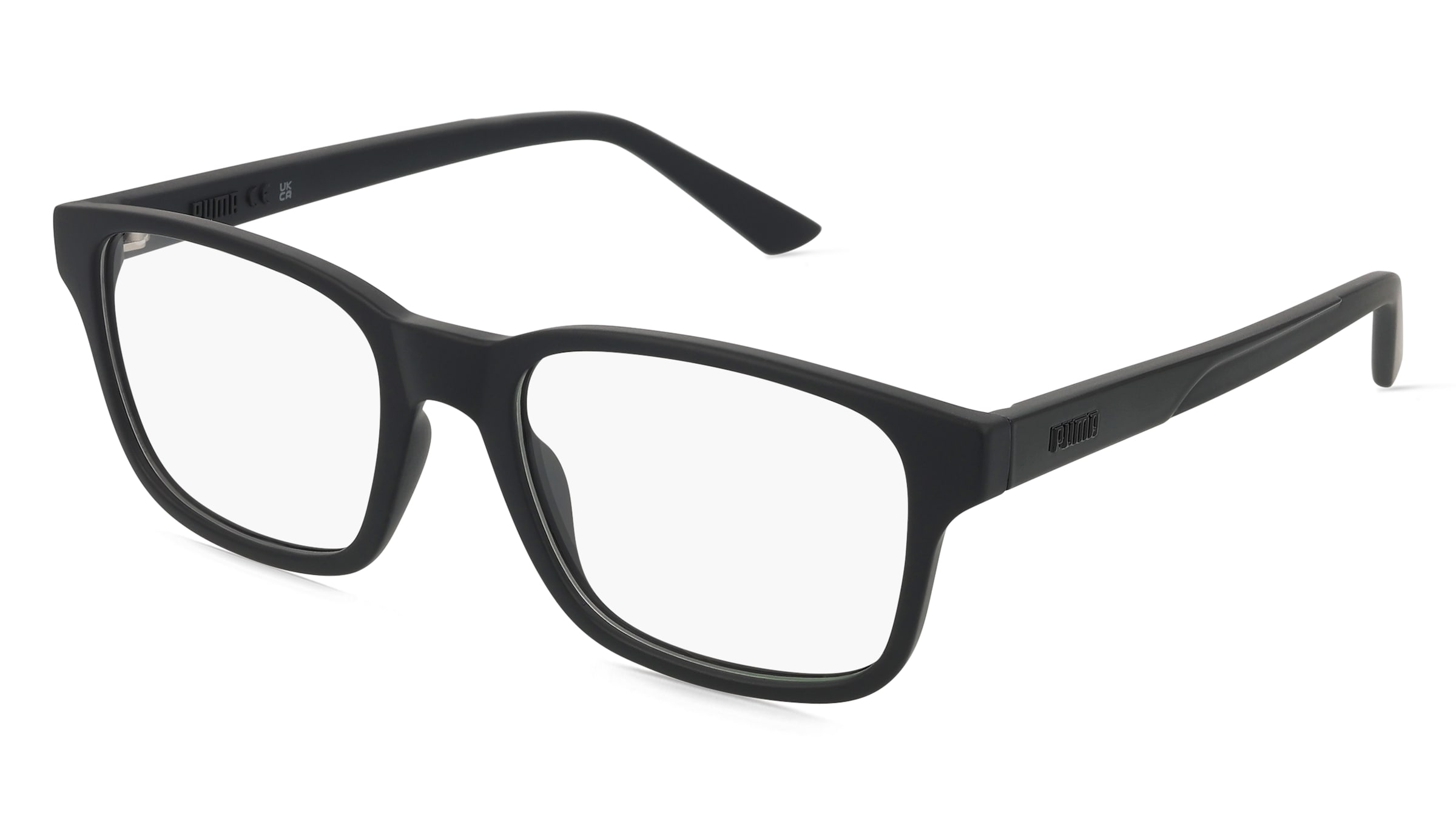 Puma PU0434O Unisex-Brille inkl. Gläser Vollrand Quadratisch Acetat-Gestell 53/19/145, Schwarz