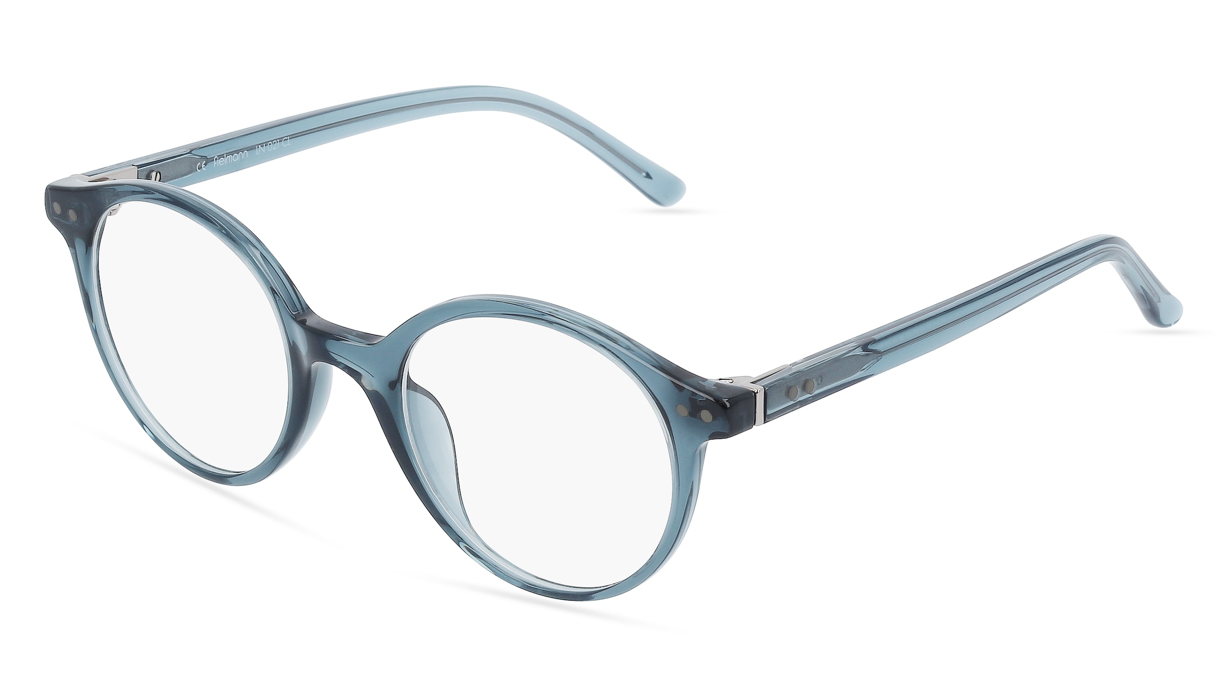 Fielmann LN 021 CL Unisex-Brille inkl. Gläser Vollrand Panto Acetat-Gestell 44/20/130, Blau