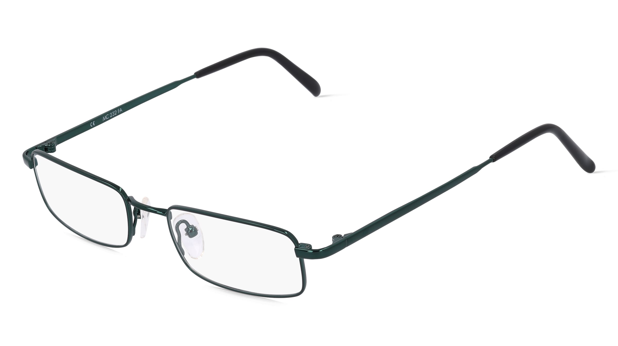 Fielmann MC 232 FA Unisex-Brille inkl. Gläser Vollrand Quadratisch Metall-Gestell 52/18/140, Grün