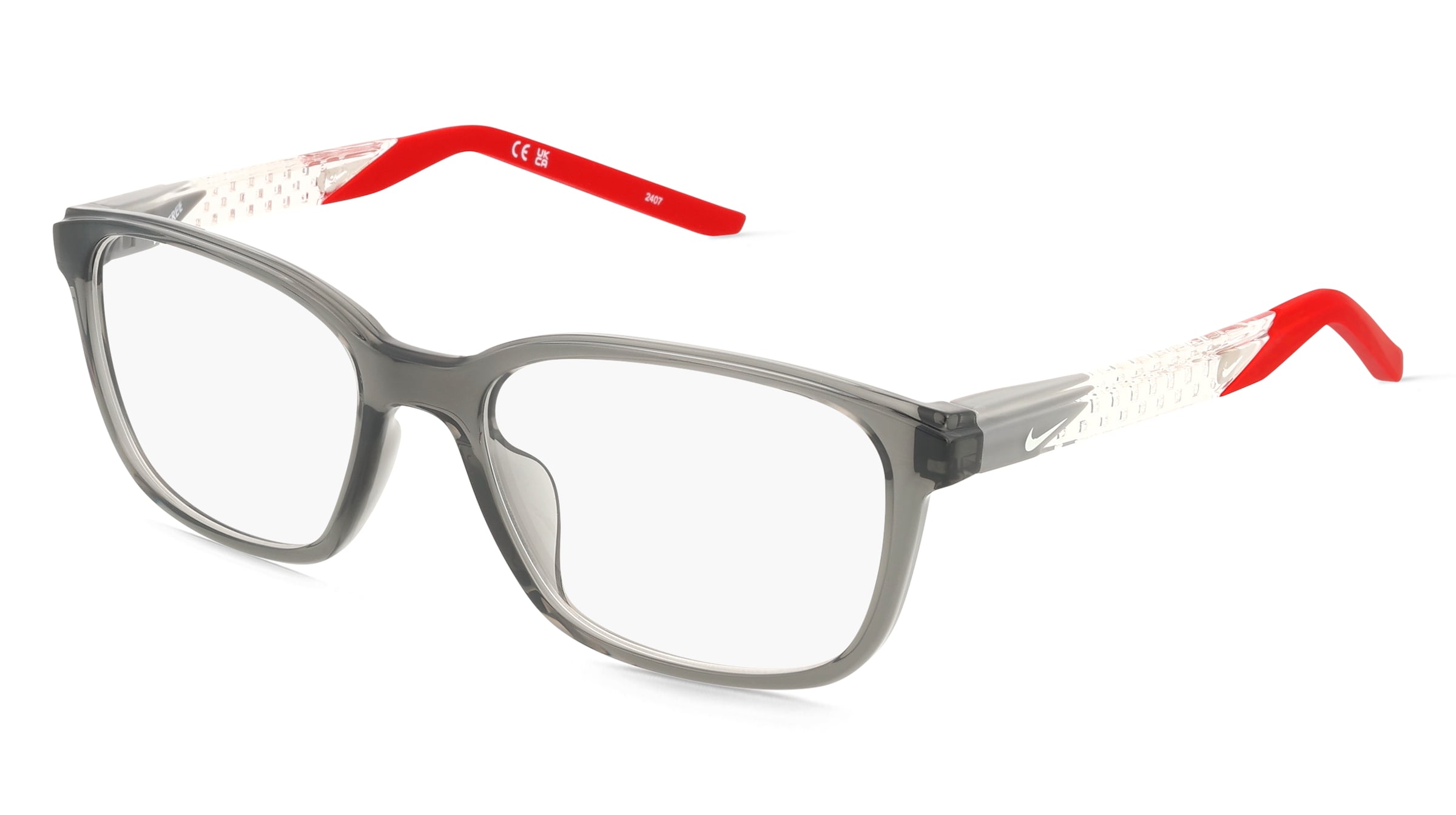 Nike 7278 Unisex-Brille inkl. Gläser Vollrand Quadratisch Kunststoff-Gestell 55/18/145, Grau