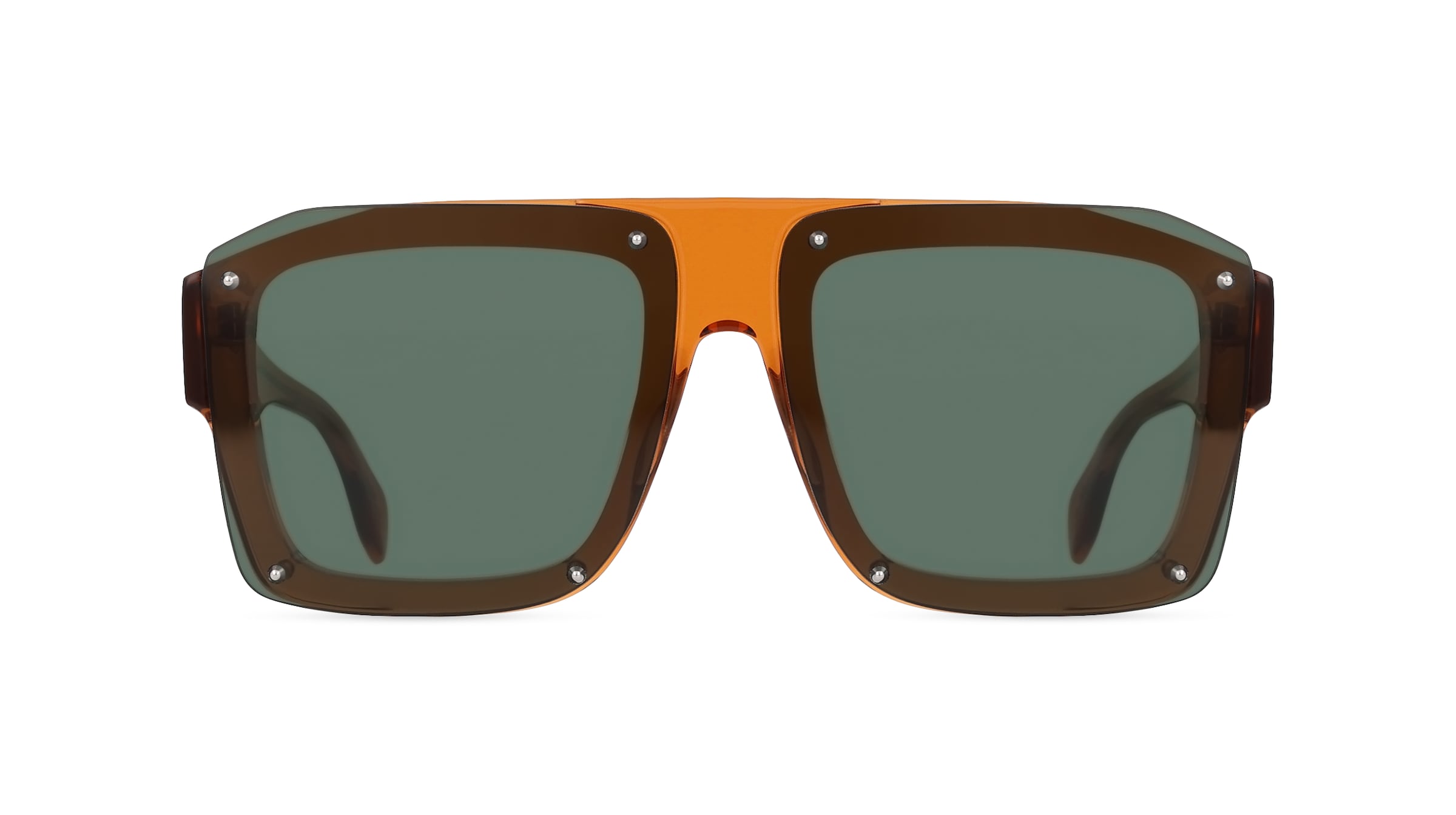 Alexander McQueen AM0335S Unisex-Sonnenbrille Vollrand Eckig Kunststoff-Gestell, orange