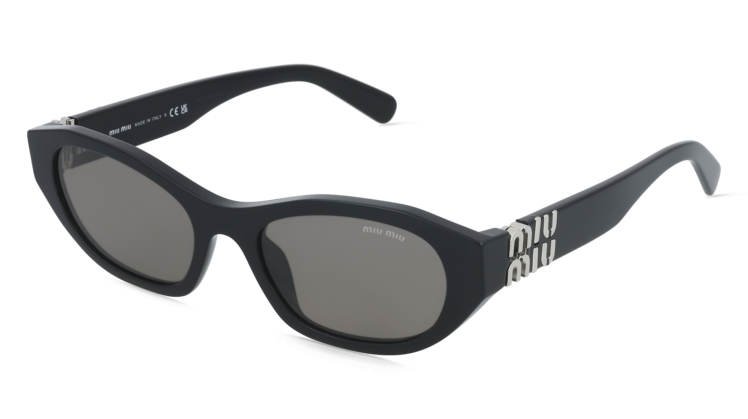 Miu Miu MU A03S Damen-Sonnenbrille Vollrand Geometrisch Acetat-Gestell, Schwarz