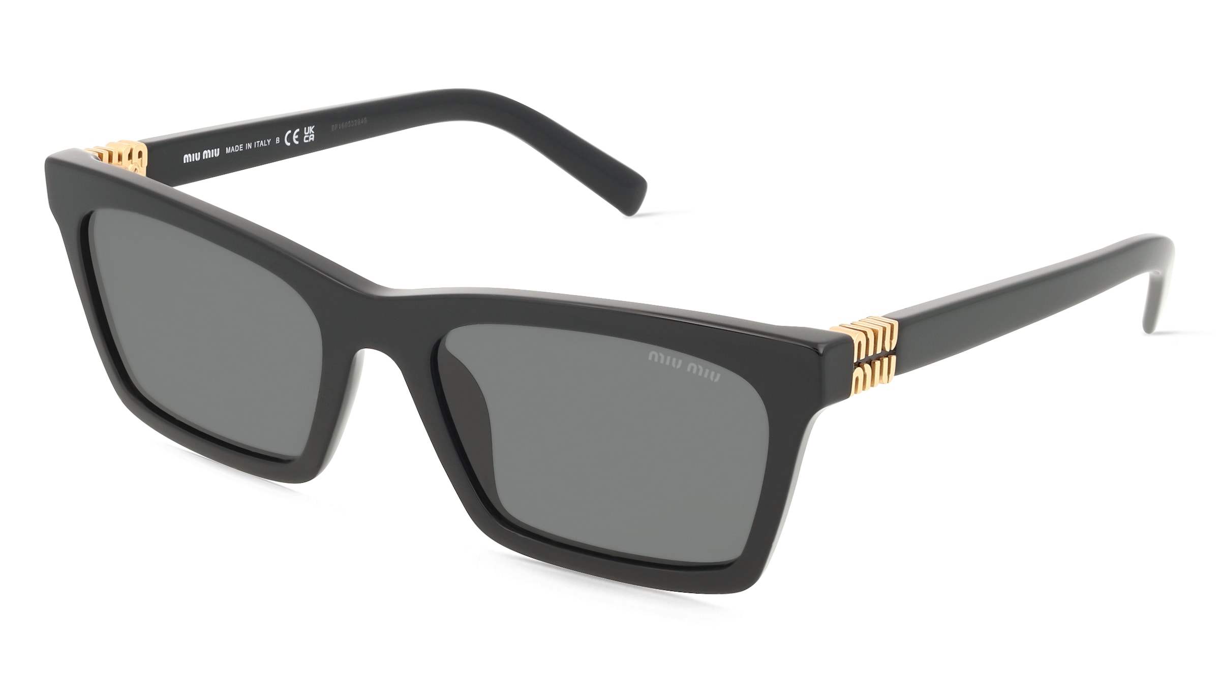 Miu Miu MUA05S Damen-Sonnenbrille Vollrand Eckig Acetat-Gestell, Schwarz
