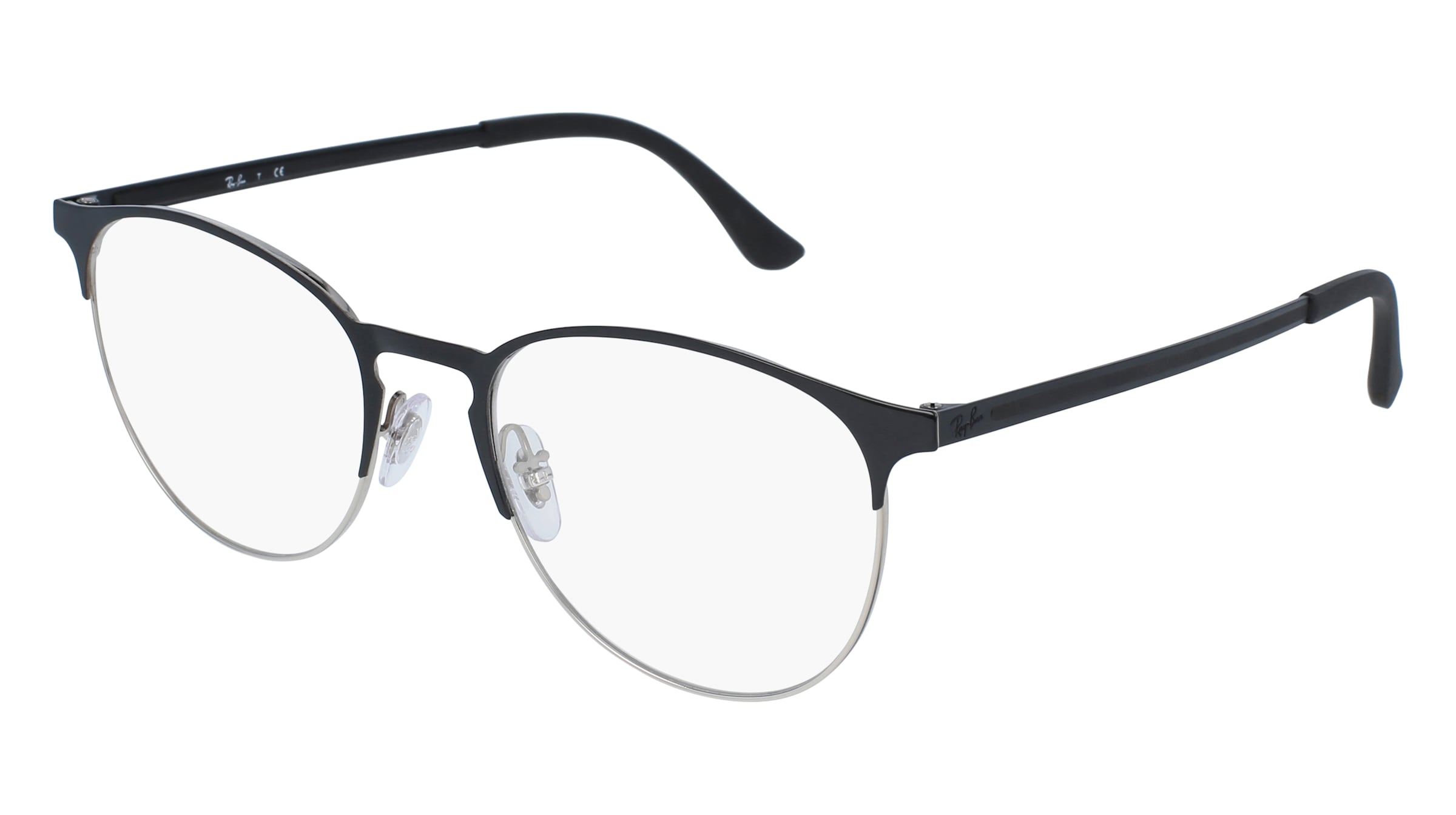 Ray-Ban RX6375 Unisex-Brille inkl. Gläser Vollrand Panto Metall-Gestell 51mm/18mm/145mm, schwarz