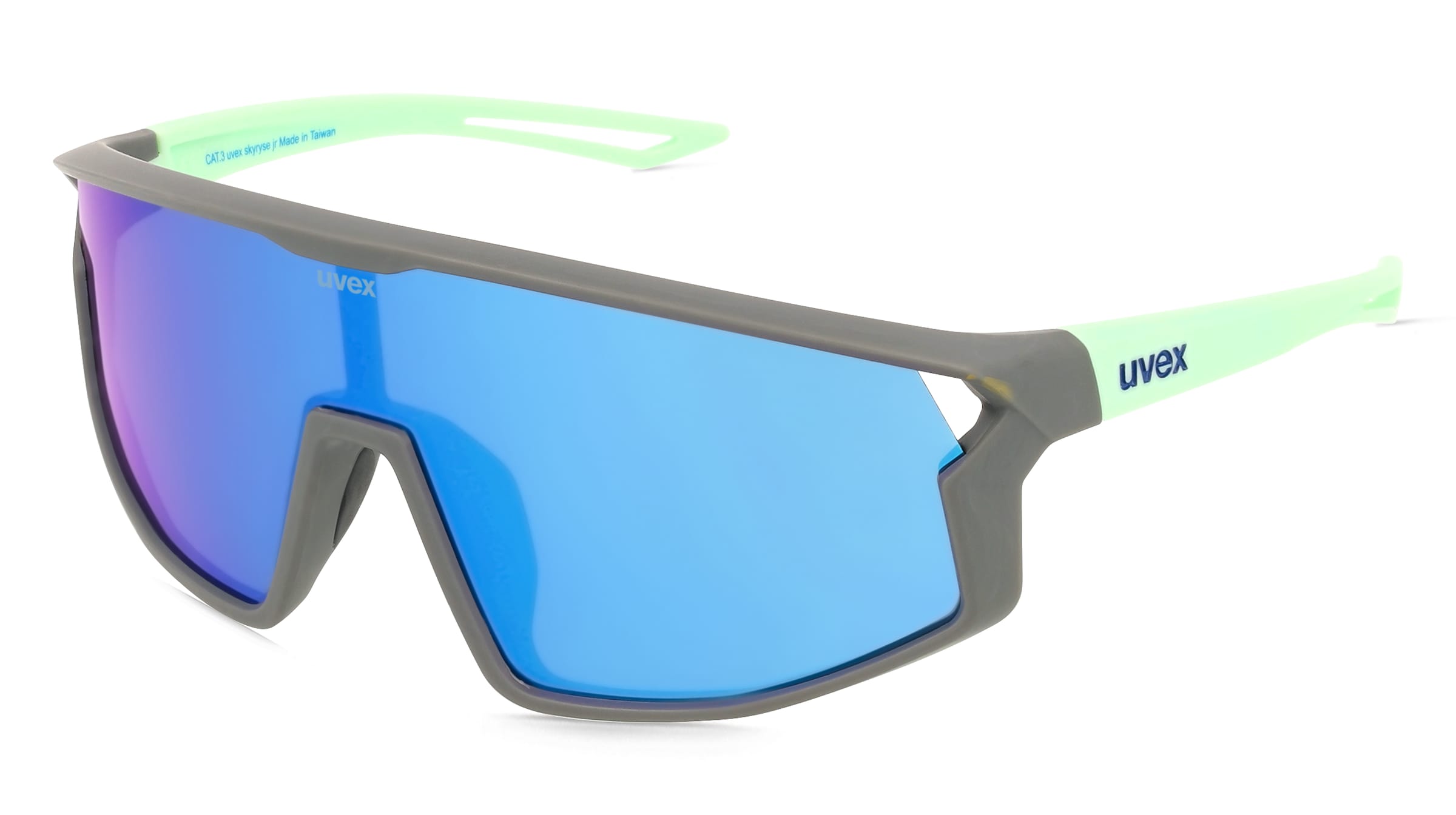 Uvex Sports S533076 skyryse jr. Kinder-Sonnenbrille Vollrand Monoscheibe Kunststoff-Gestell, Grau