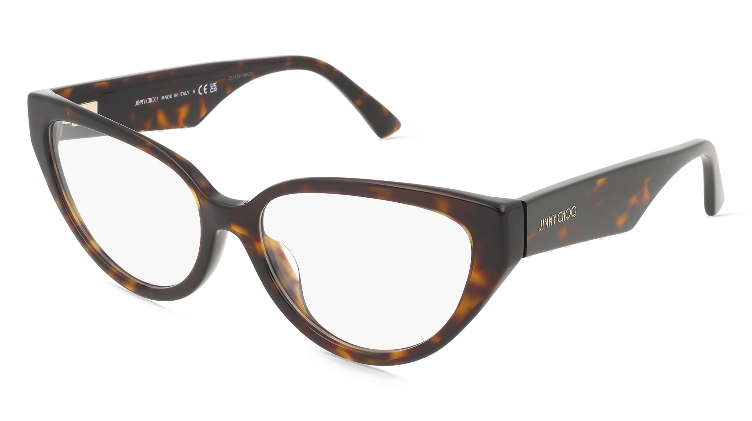 Jimmy Choo JC3023HU Damen-Brille inkl. Gläser Vollrand Cat Eye Acetat-Gestell 55/16/140, Havanna