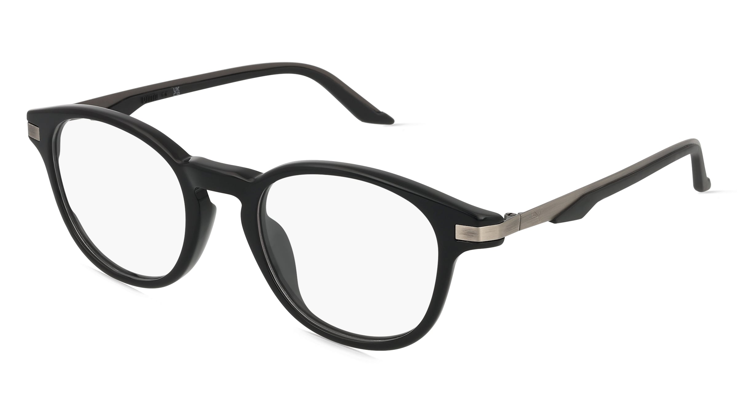 Puma PU0412O Unisex-Brille inkl. Gläser Vollrand Quadratisch Acetat-Gestell 49/21/145, Schwarz