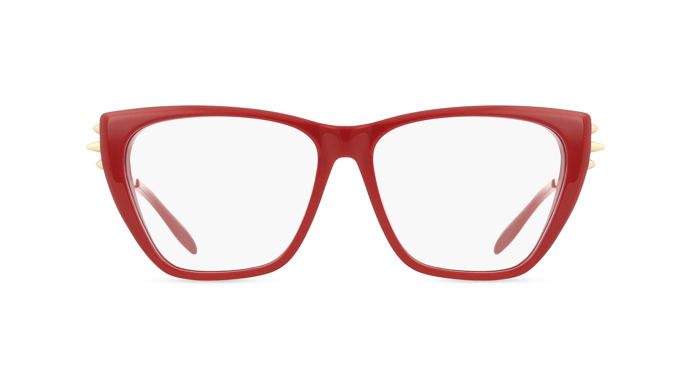 Alexander McQueen AM0341O Damen-Brille inkl. Gläser Vollrand Cateye Acetat-Gestell 55mm/14mm/140mm, rot