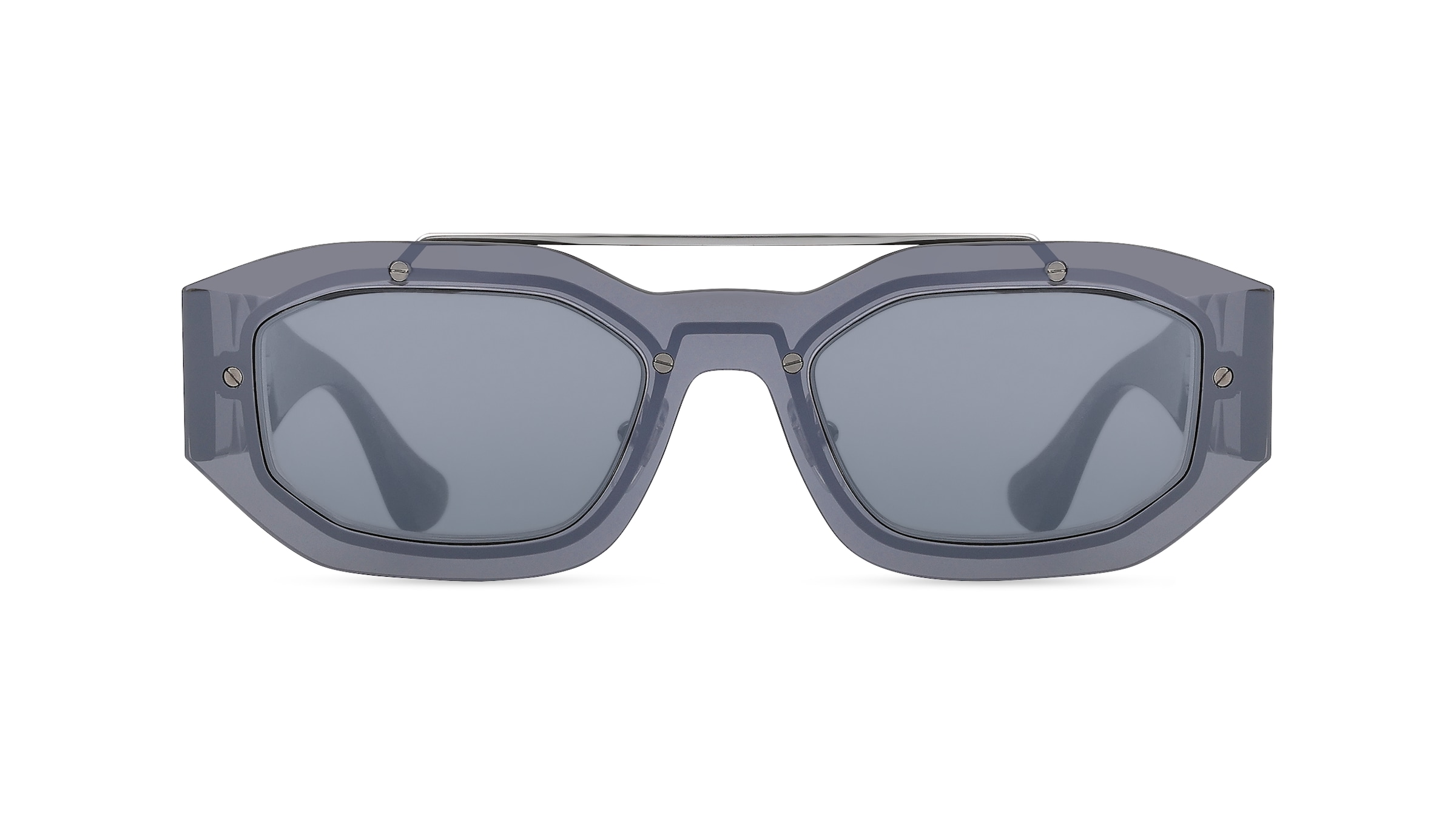 Versace VE2235 Herren-Sonnenbrille Randlos Achteckig Metall-Gestell, grau