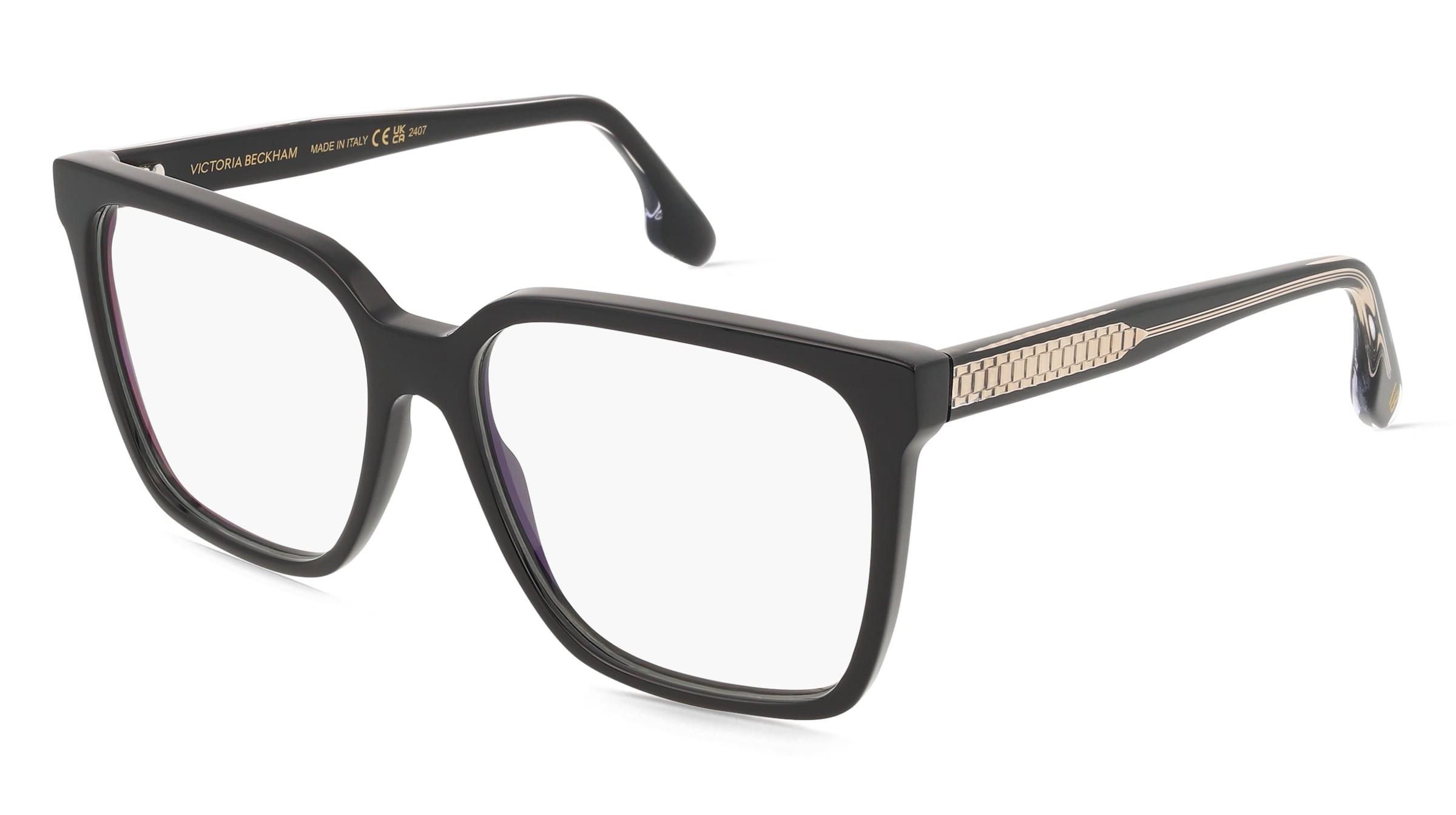 Victoria Beckham VB2669 Unisex-Brille inkl. Gläser Vollrand Quadratisch Acetat-Gestell 55/15/140, Schwarz