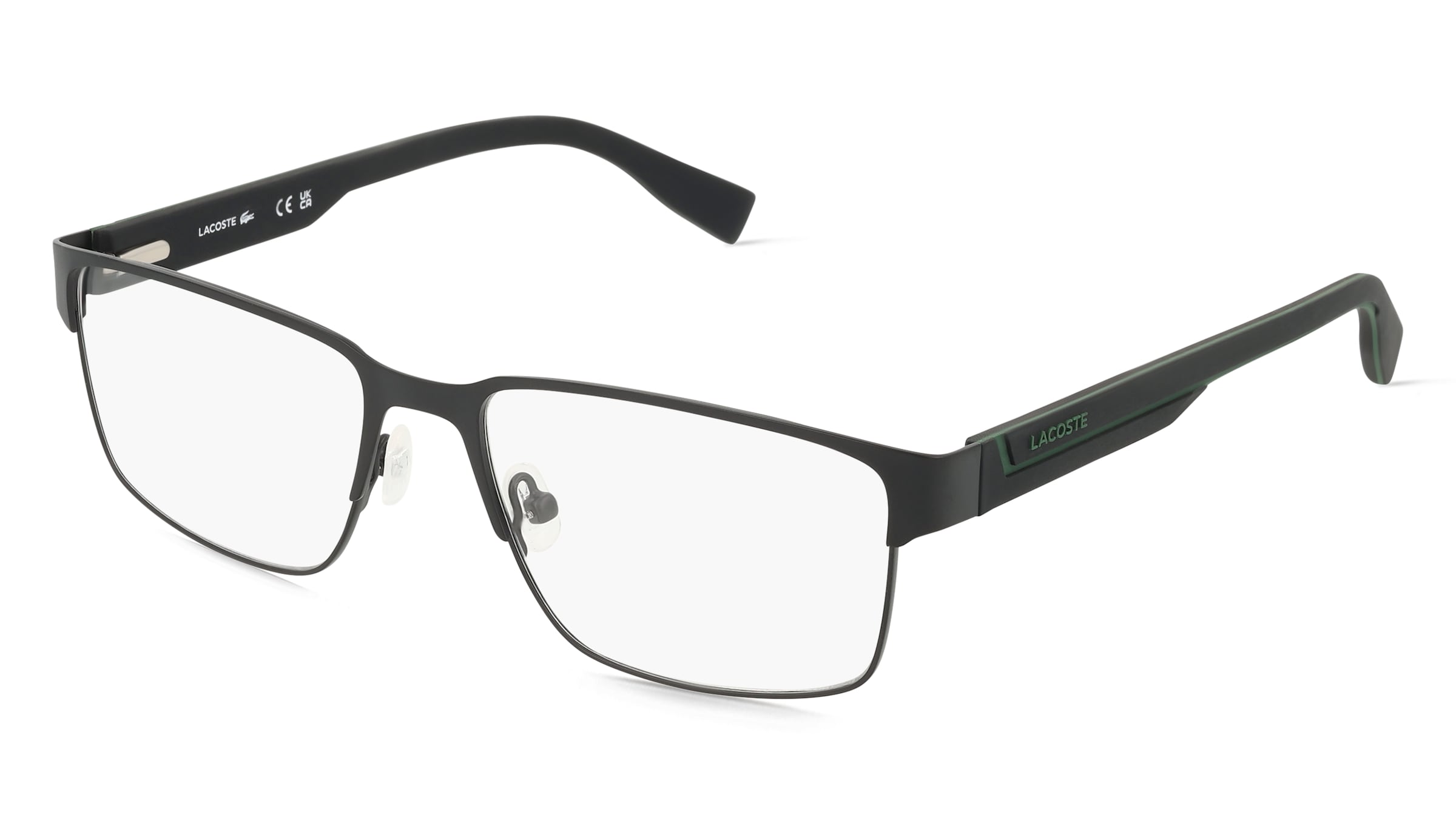 Lacoste L2298 Unisex-Brille inkl. Gläser Vollrand Quadratisch Metall-Gestell 56/17/145, Schwarz