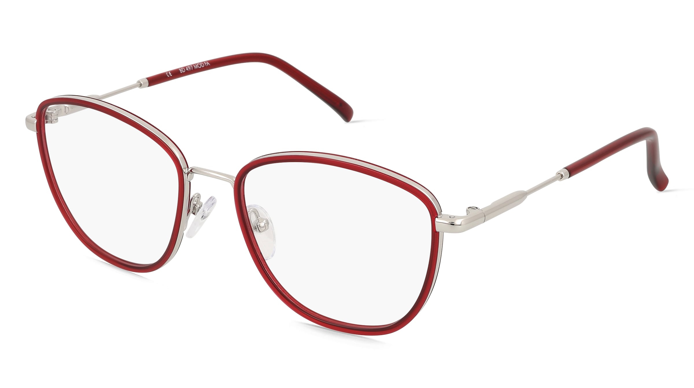 Fielmann BD 497 FA Damen-Brille inkl. Gläser Vollrand Butterfly Metall-Gestell 53/18/135, Silber