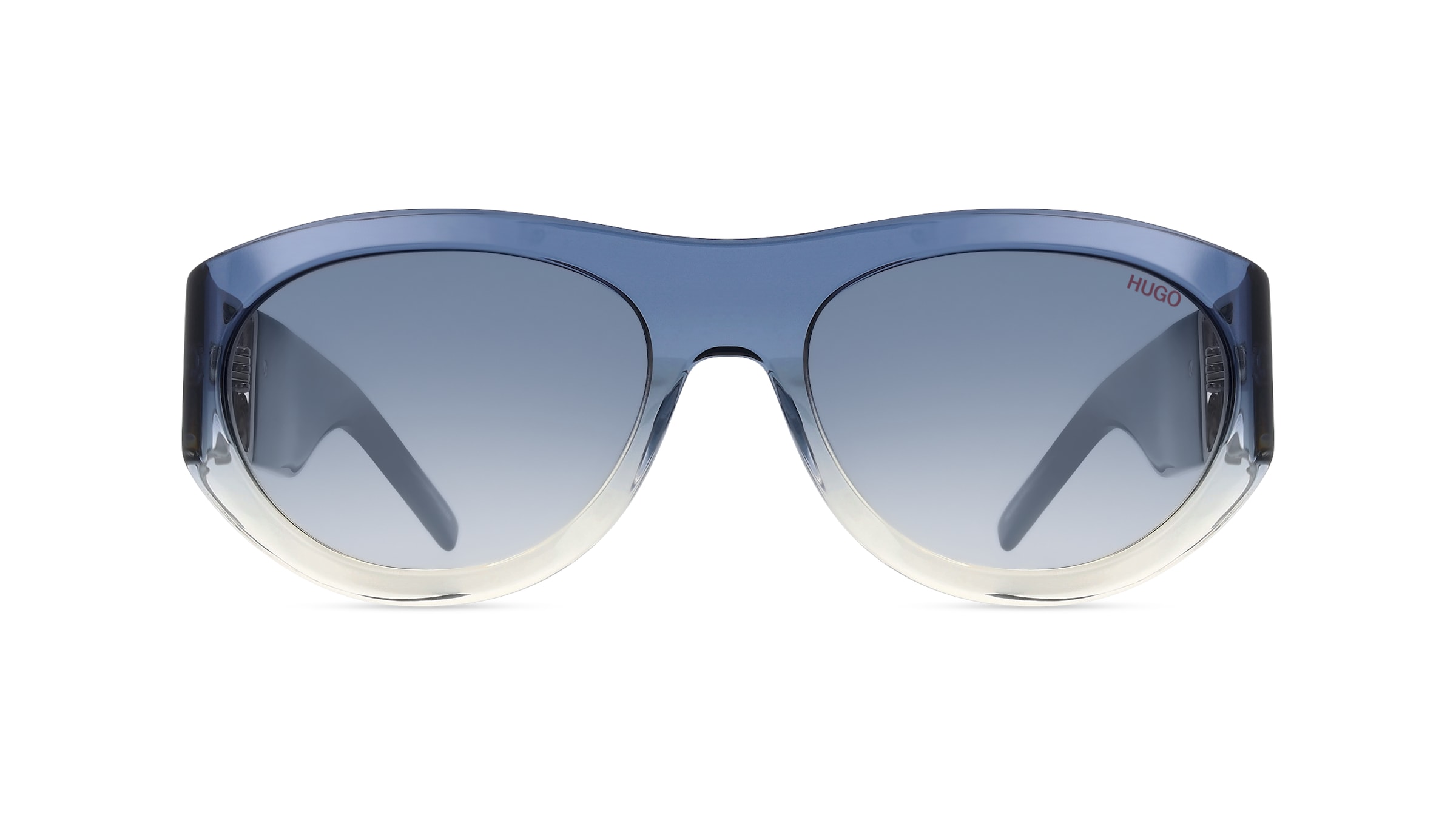 Hugo HG 1254/S Herren-Sonnenbrille Vollrand Oval Acetat-Gestell, blau