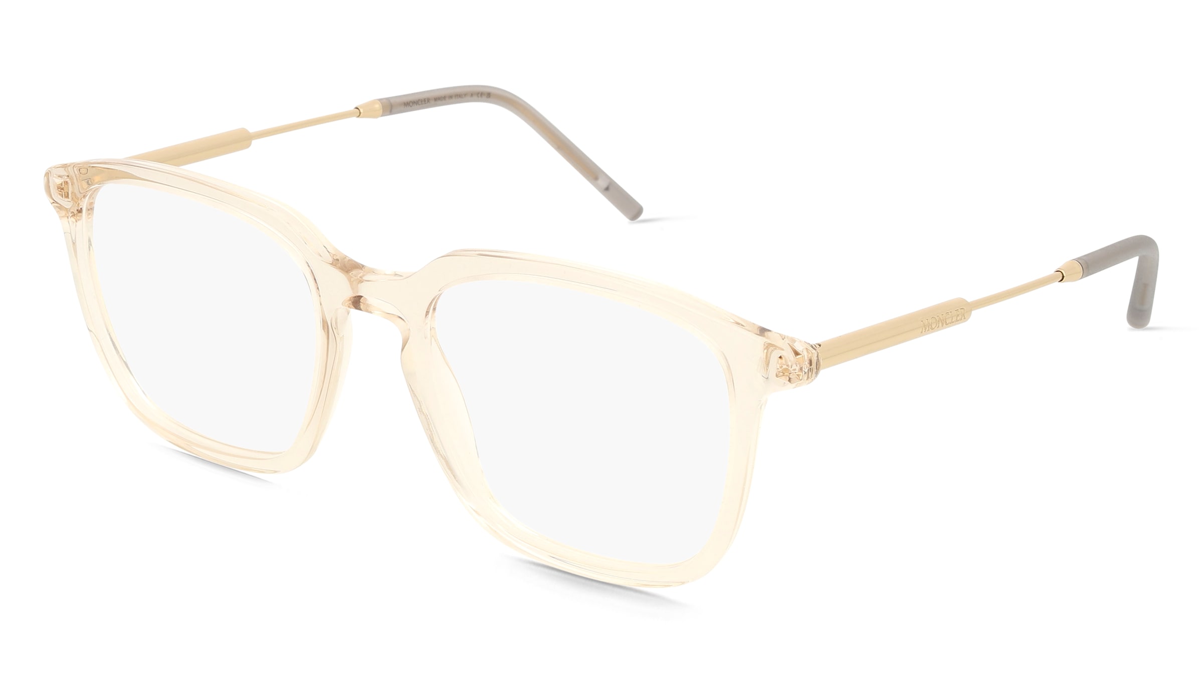 Moncler ME2012 Unisex-Brille inkl. Gläser Vollrand Panto Acetat-Gestell 53/20/145, Beige