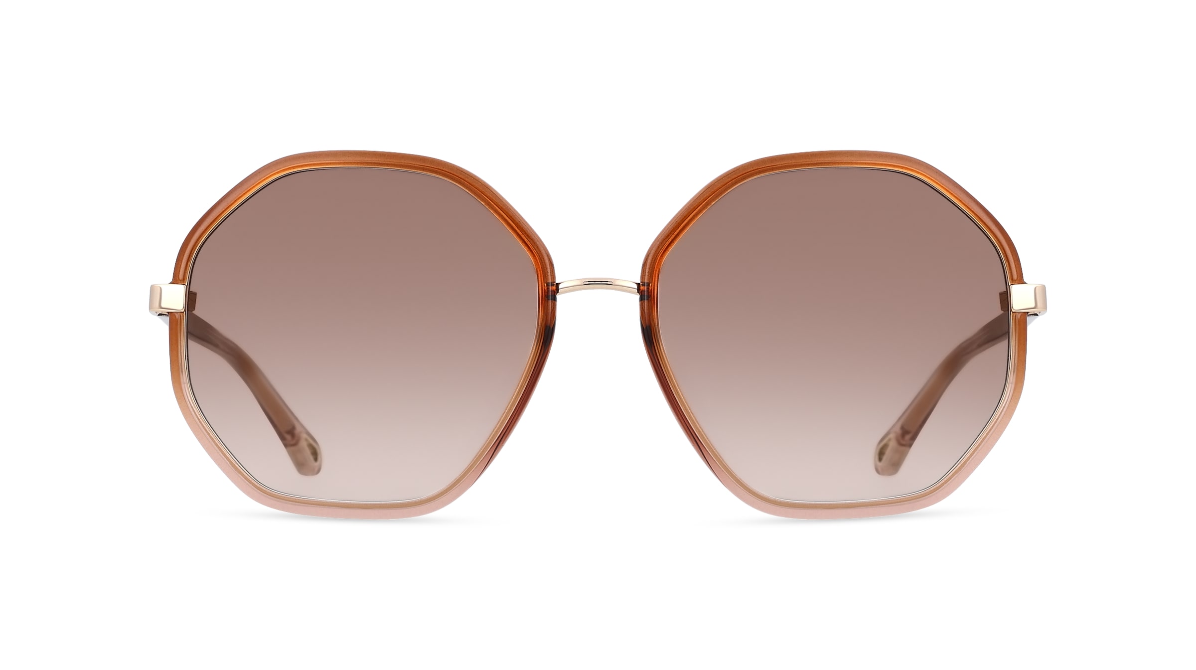 Chloé CH0133SA Damen-Sonnenbrille Vollrand Achteckig Kunststoff-Gestell, braun