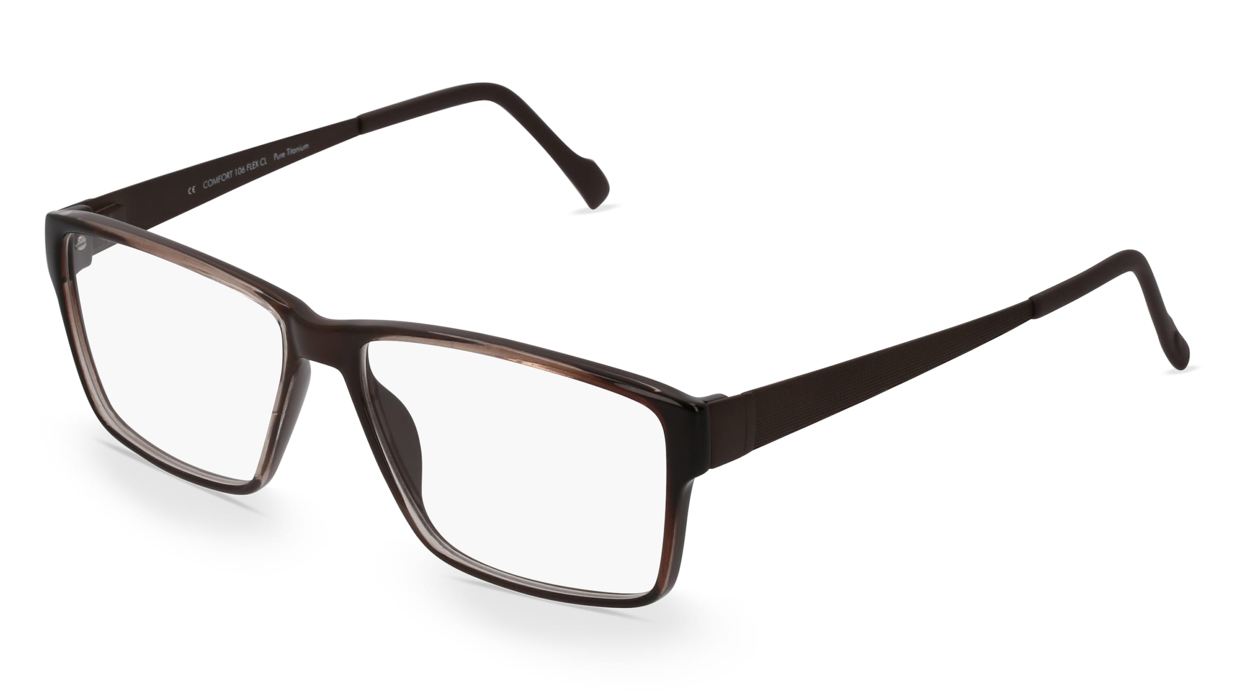 Fielmann COMFORT 106 FLEX CL Herren-Brille inkl. Gläser Vollrand Quadratisch Kunststoff-Gestell 54/14/140, Braun