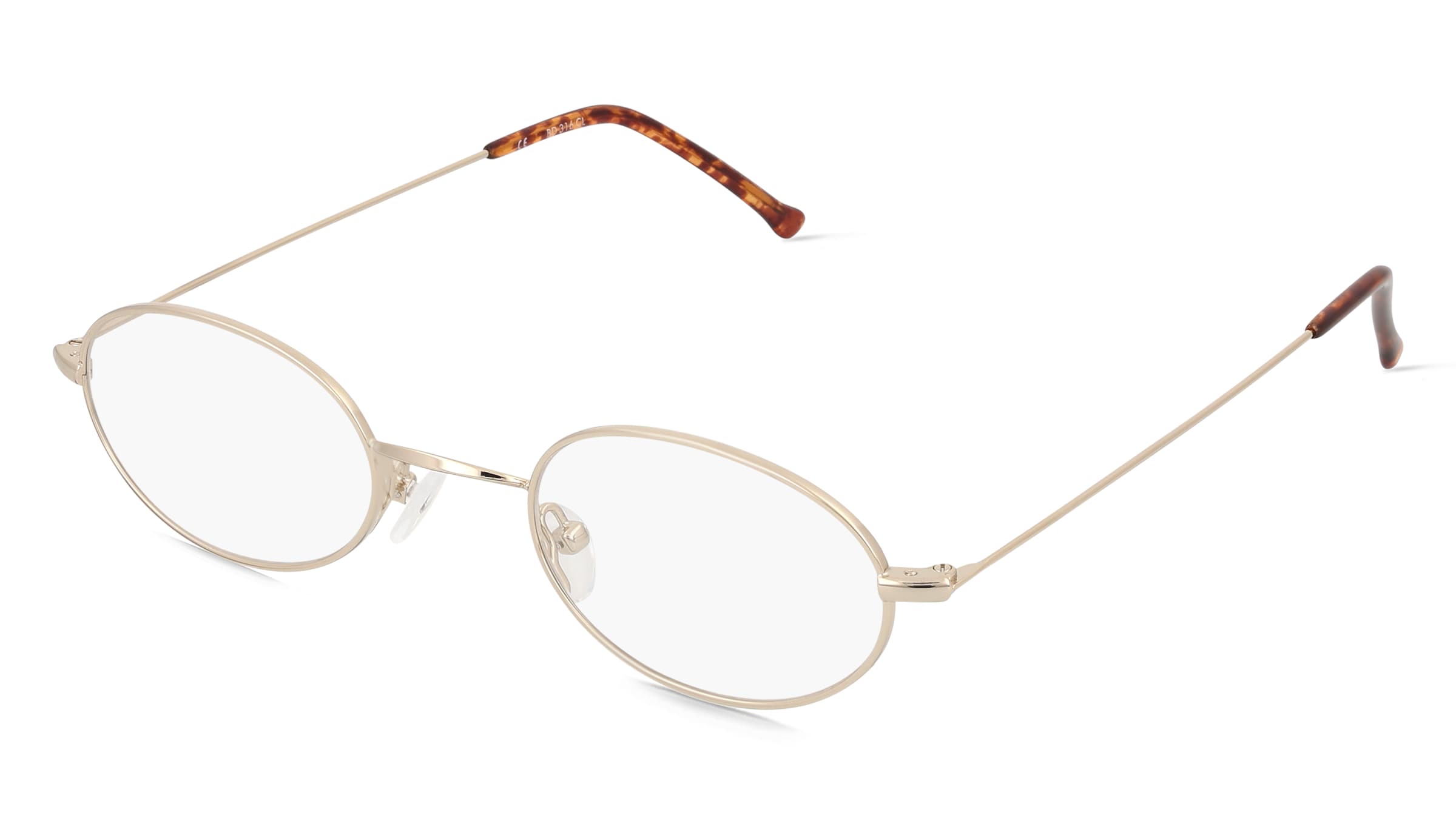 Fielmann BD 316 CL Unisex-Brille inkl. Gläser Vollrand Oval Edelstahl-Gestell 48mm/22mm/145mm, gold