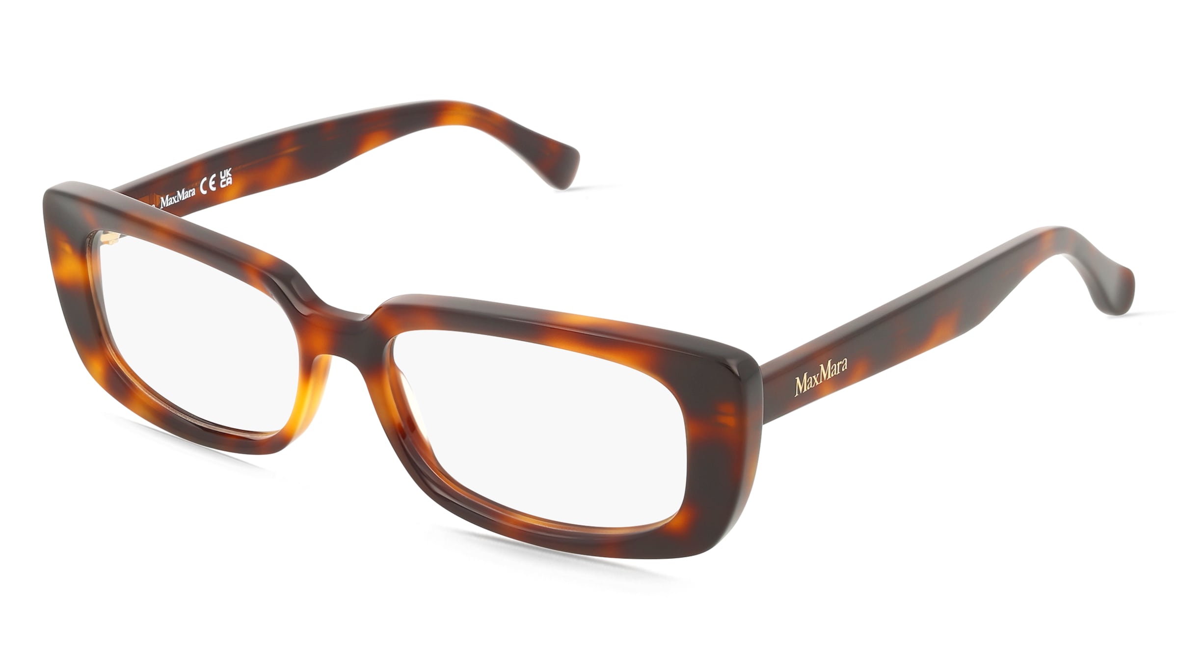 Max Mara MM5209 Damen-Brille inkl. Gläser Vollrand Eckig Acetat-Gestell 52/15/140, Havanna