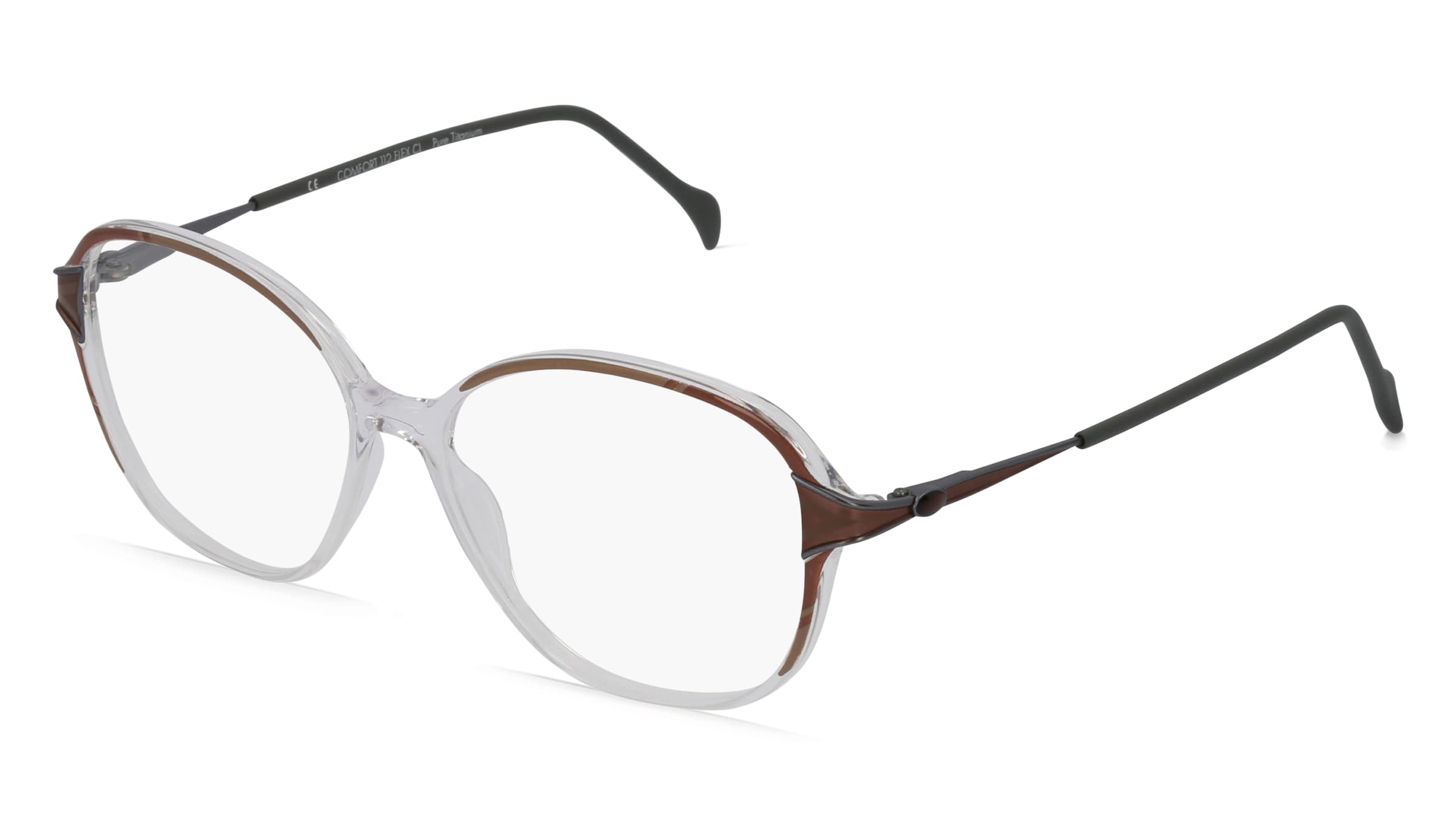 Fielmann COMFORT 112 FLEX CL Damen-Brille inkl. Gläser Vollrand Quadratisch TR90-Gestell 53/14/130, Transparent