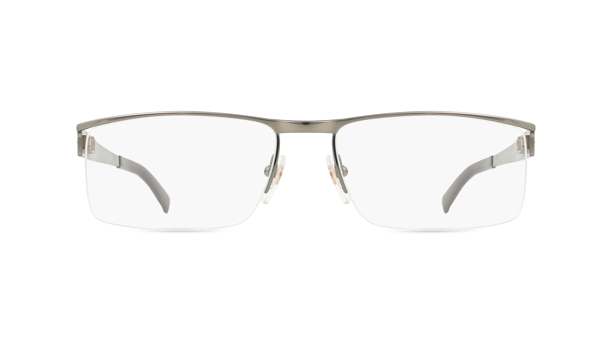 Fielmann TITANIUM 176 FLEX CL Herren-Brille inkl. Gläser Halbrand Eckig Titan-Gestell 56mm/17mm/135mm, grau