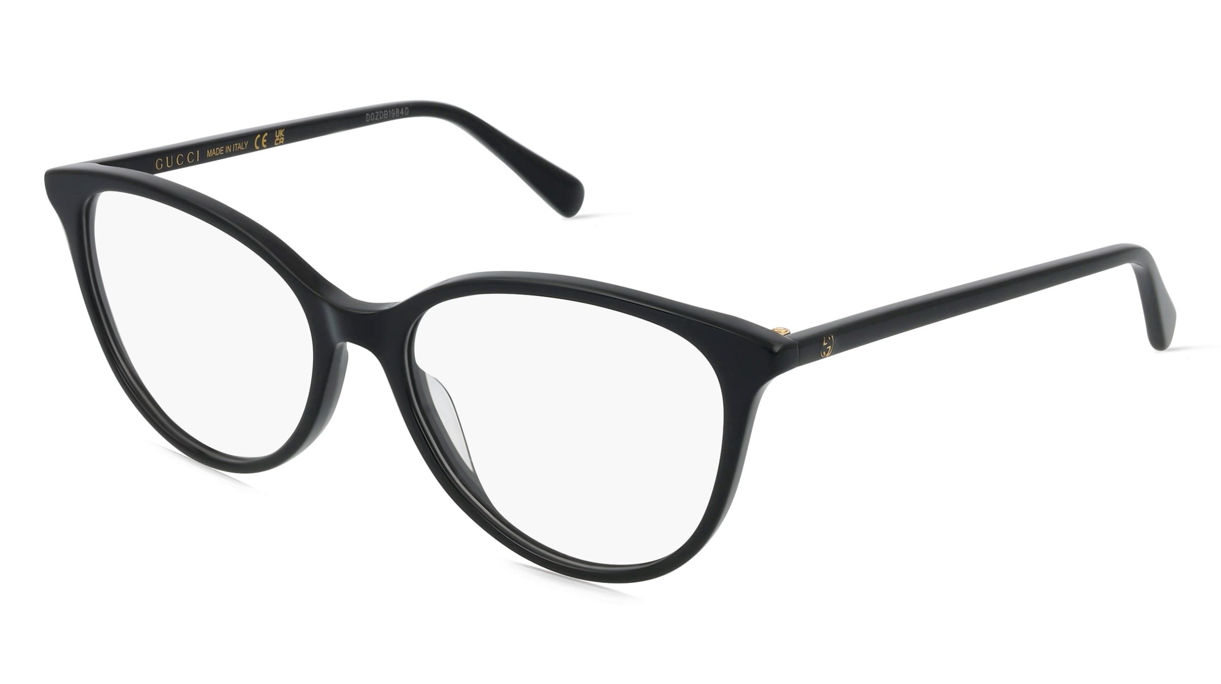 Gucci GG1359O Damen-Brille inkl. Gläser Vollrand Cat Eye Acetat-Gestell 54/16/140, Schwarz