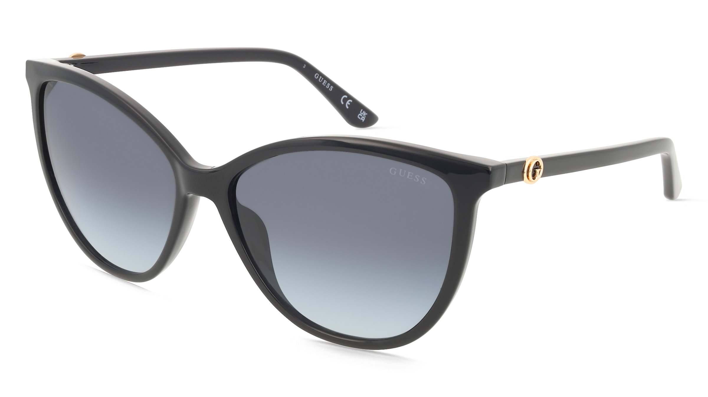 Guess GU00256 Damen-Sonnenbrille Vollrand Cat Eye Kunststoff-Gestell, Schwarz