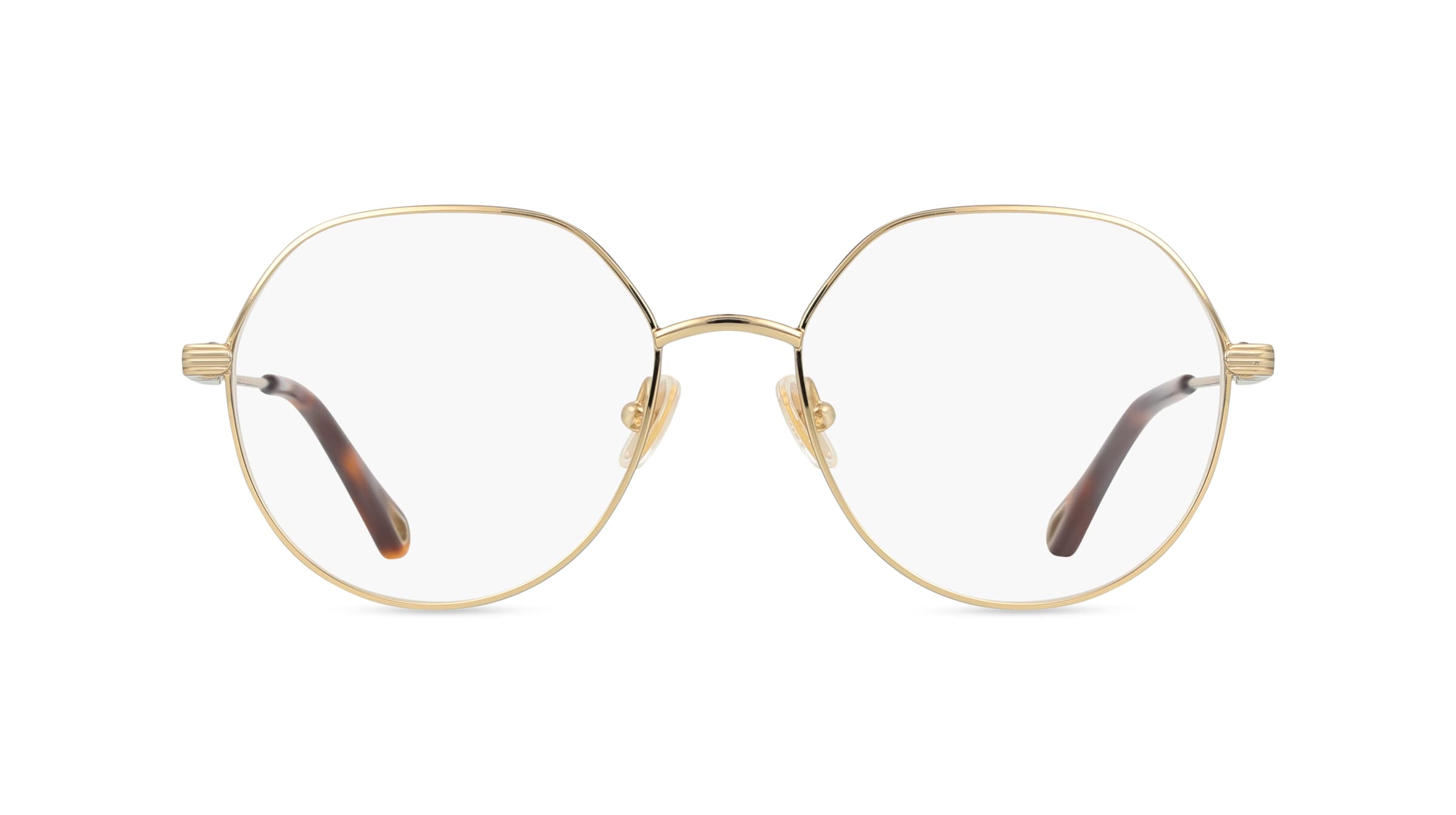 Chloé CH0137O Unisex-Brille inkl. Gläser Vollrand Achteckig Edelstahl-Gestell 53mm/18mm/145mm, gold