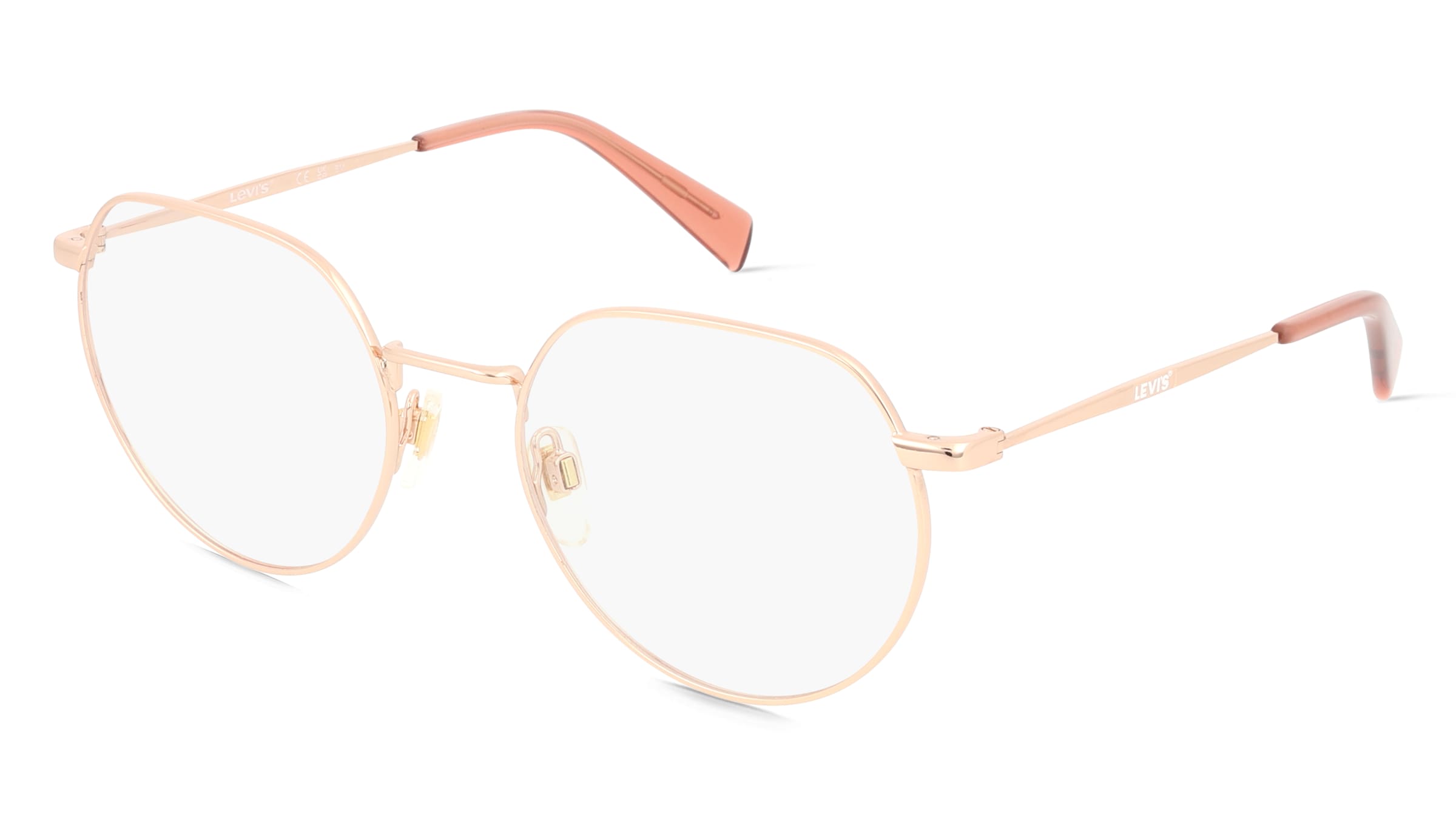 Levi's LV1060 Unisex-Brille inkl. Gläser Vollrand Rund Metall-Gestell 52/19/140, Gold