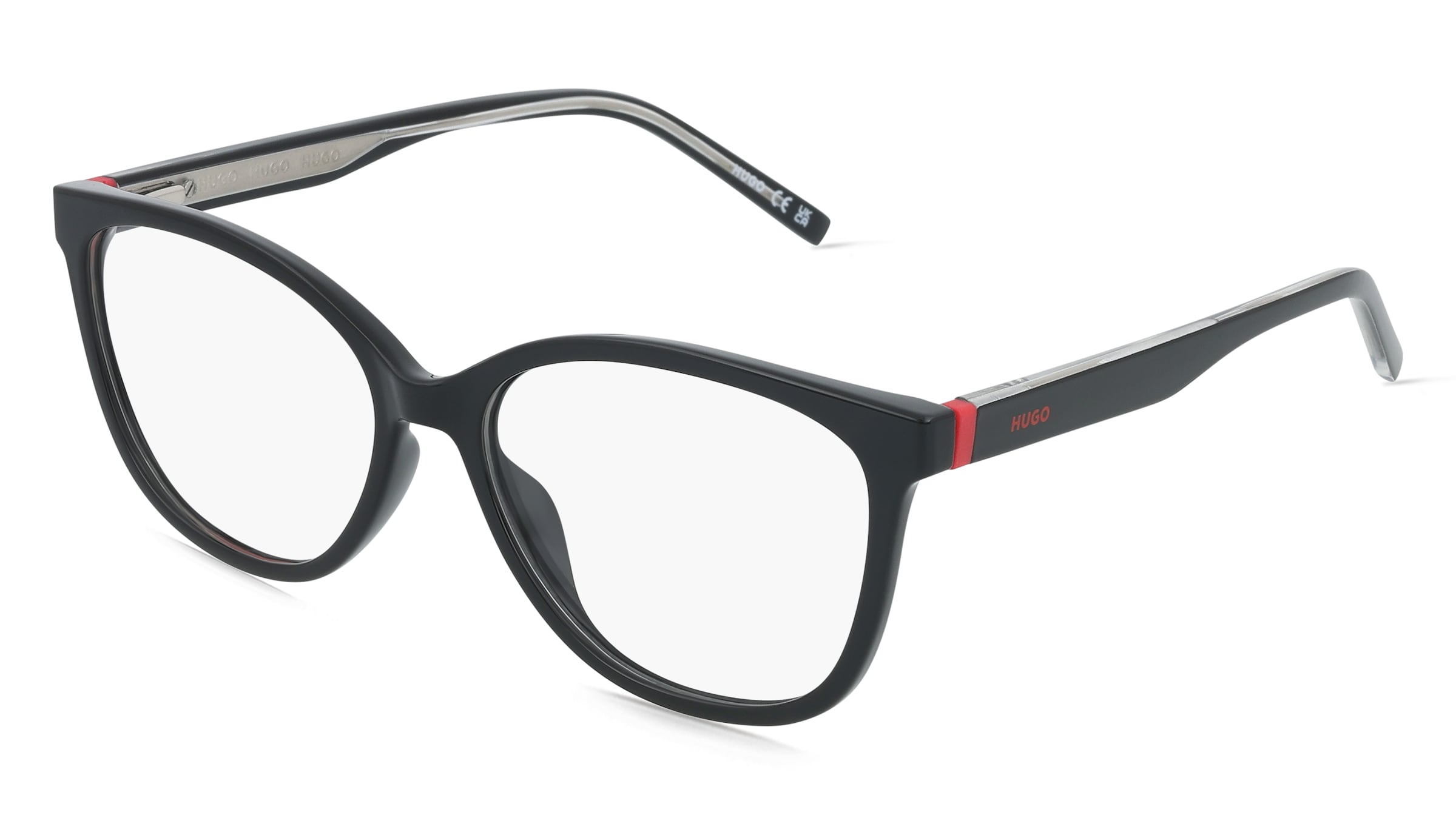 Hugo HG 1365 Damen-Brille inkl. Gläser Vollrand Panto Kunststoff-Gestell 53/15/145, Schwarz